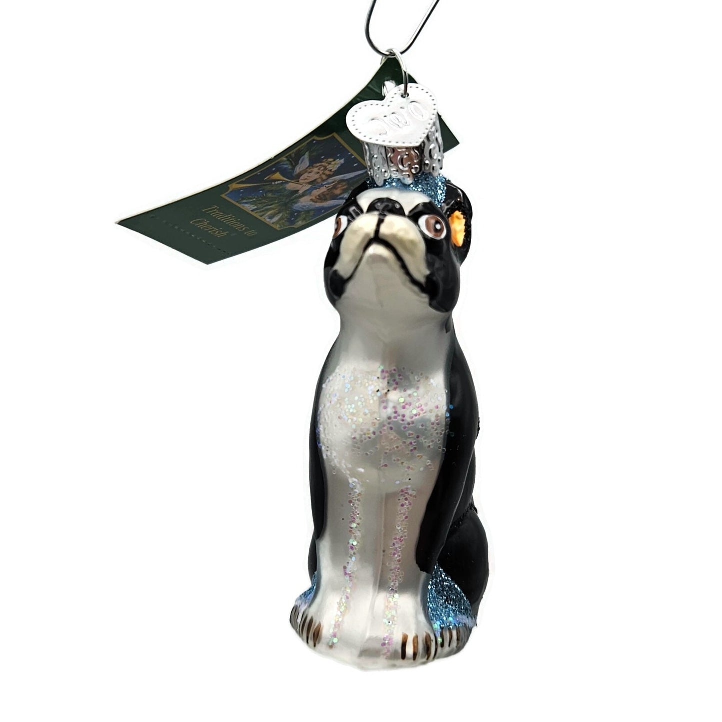 Old World Christmas Boston Terrier Dog Pet Animal Christmas Holiday Ornament OWC