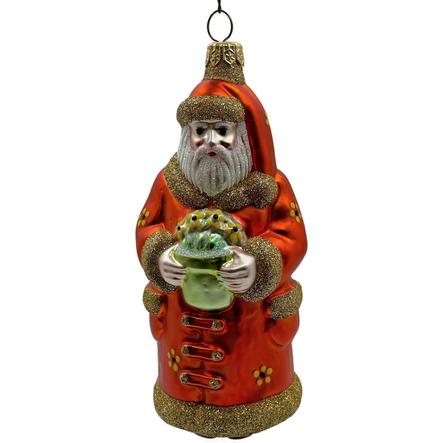 Patricia Breen Trustee Garden Santa Claus Daisies Spring Christmas Tree Ornament