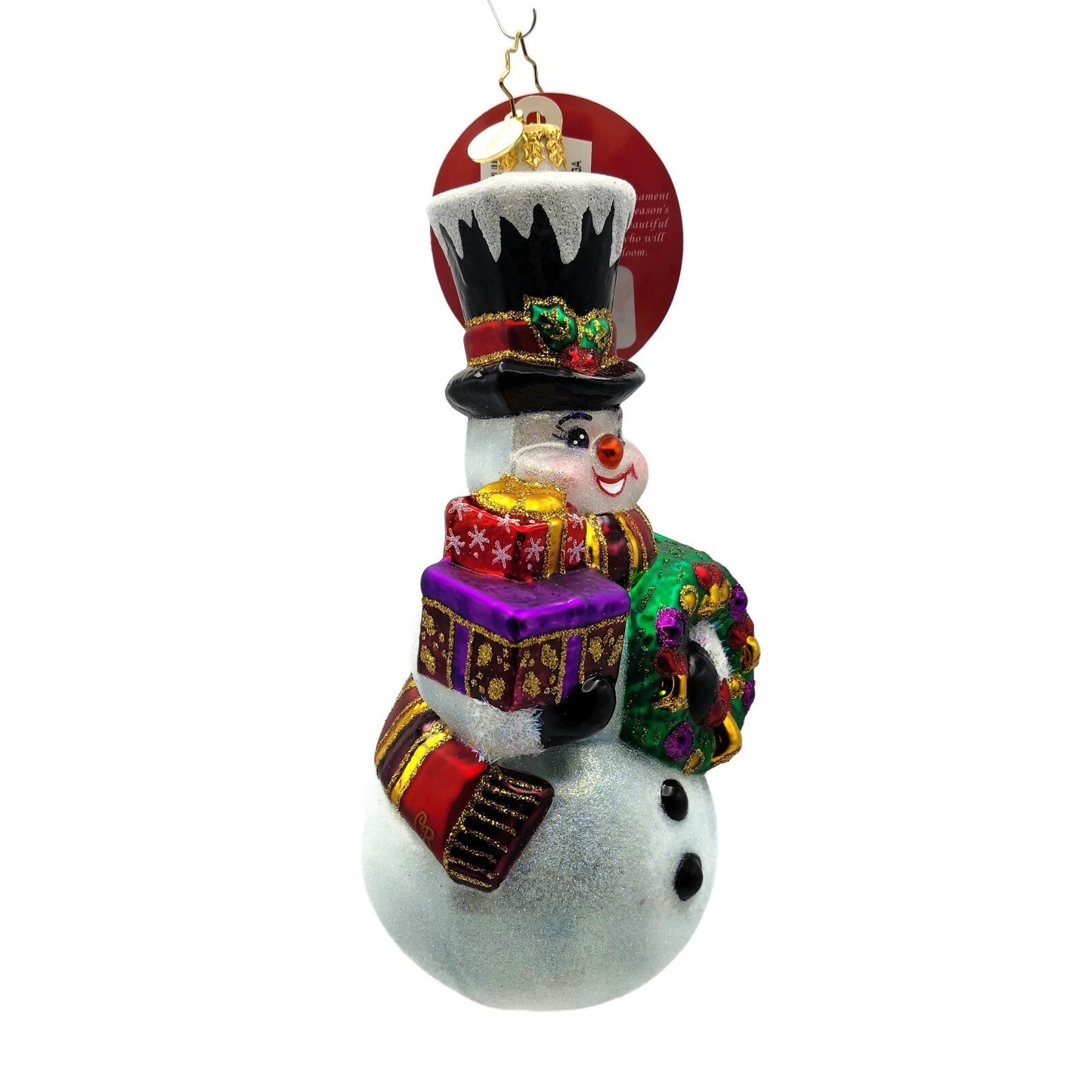 Christopher Radko A Visit from Frosty Snowman Christmas Tree Ornament 1020861