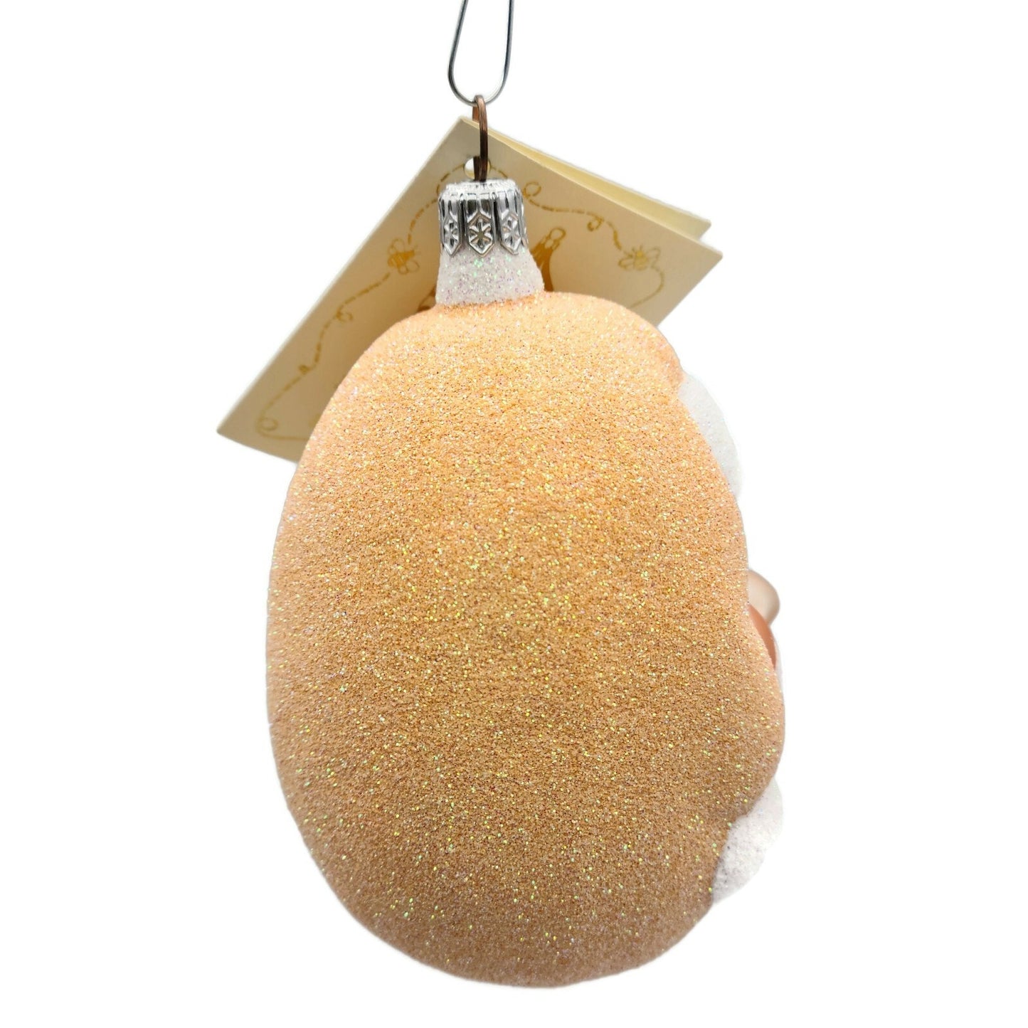 Patricia Breen Jelly Bean Santa Claus Peach Glittered Christmas Tree Ornament