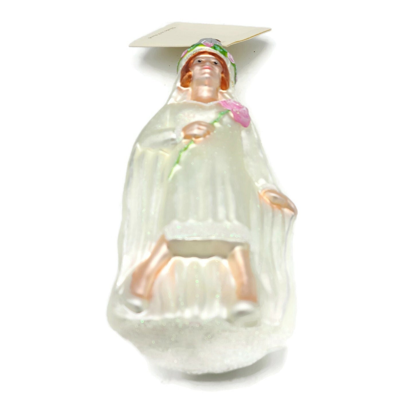 Patricia Breen Charleston Bride Pink Rose White Dress Spring Christmas Ornament
