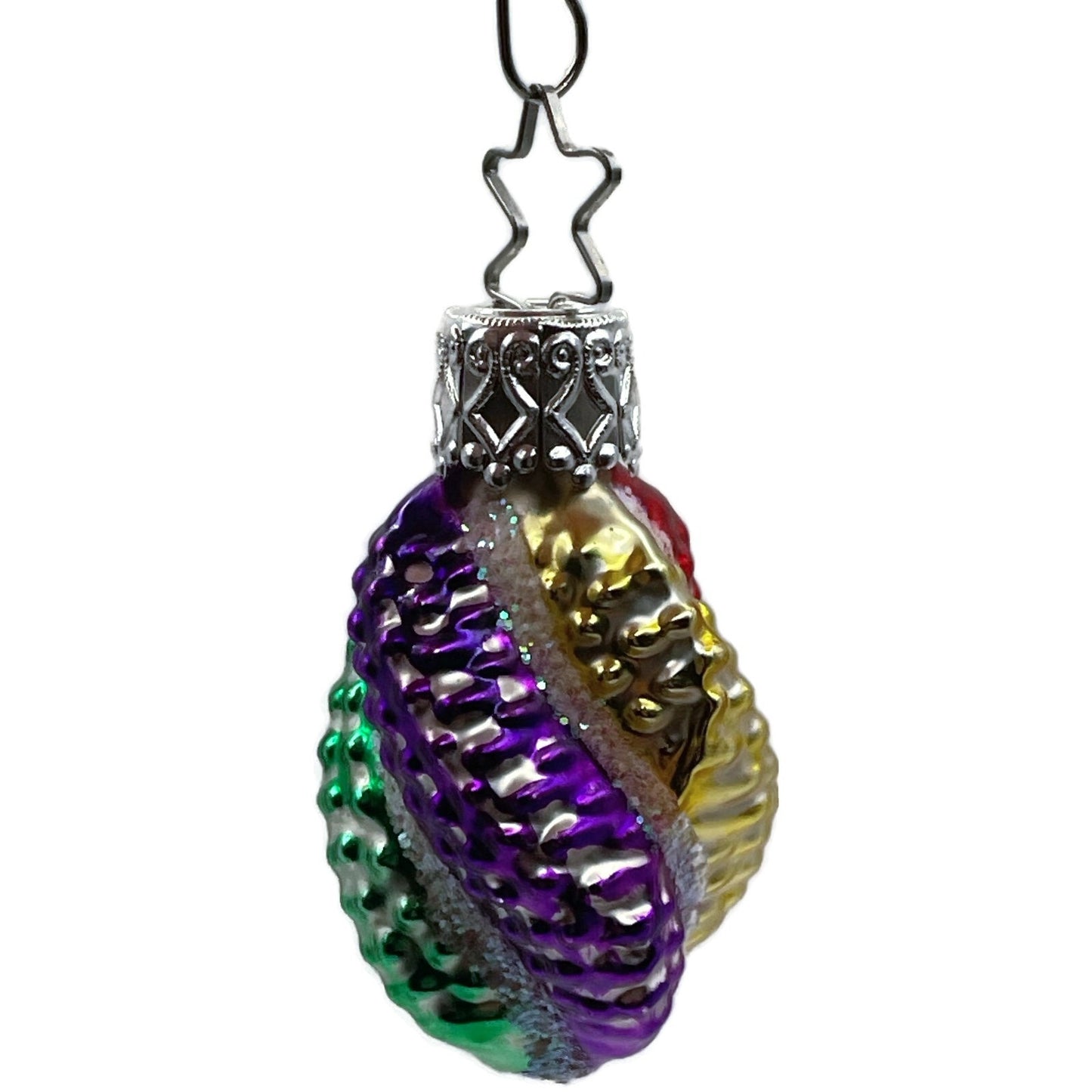 Swirled Kugel Multicolor German Blown Glass Christmas Tree Inge Glass Ornament