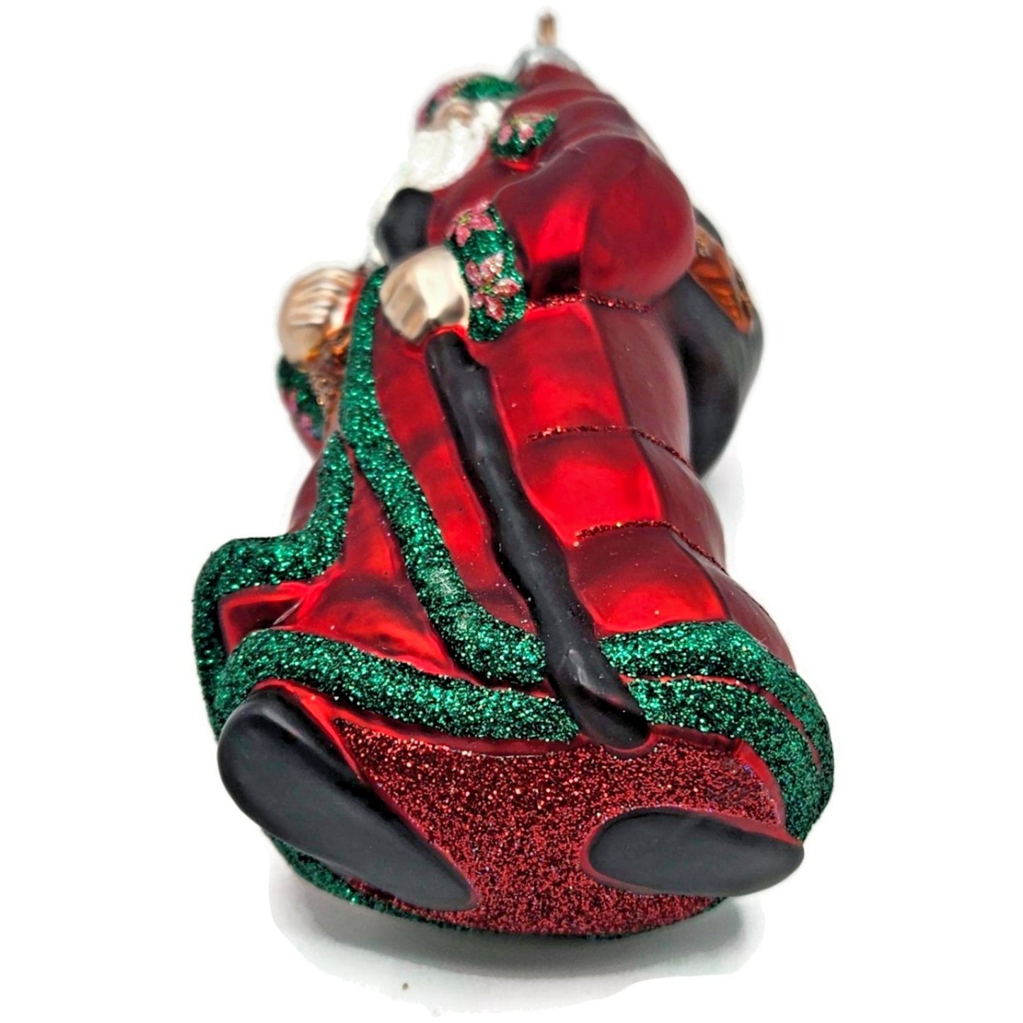 Patricia Breen Wayfaring Santa Claus Poinsettia Matte Christmas Tree Ornament