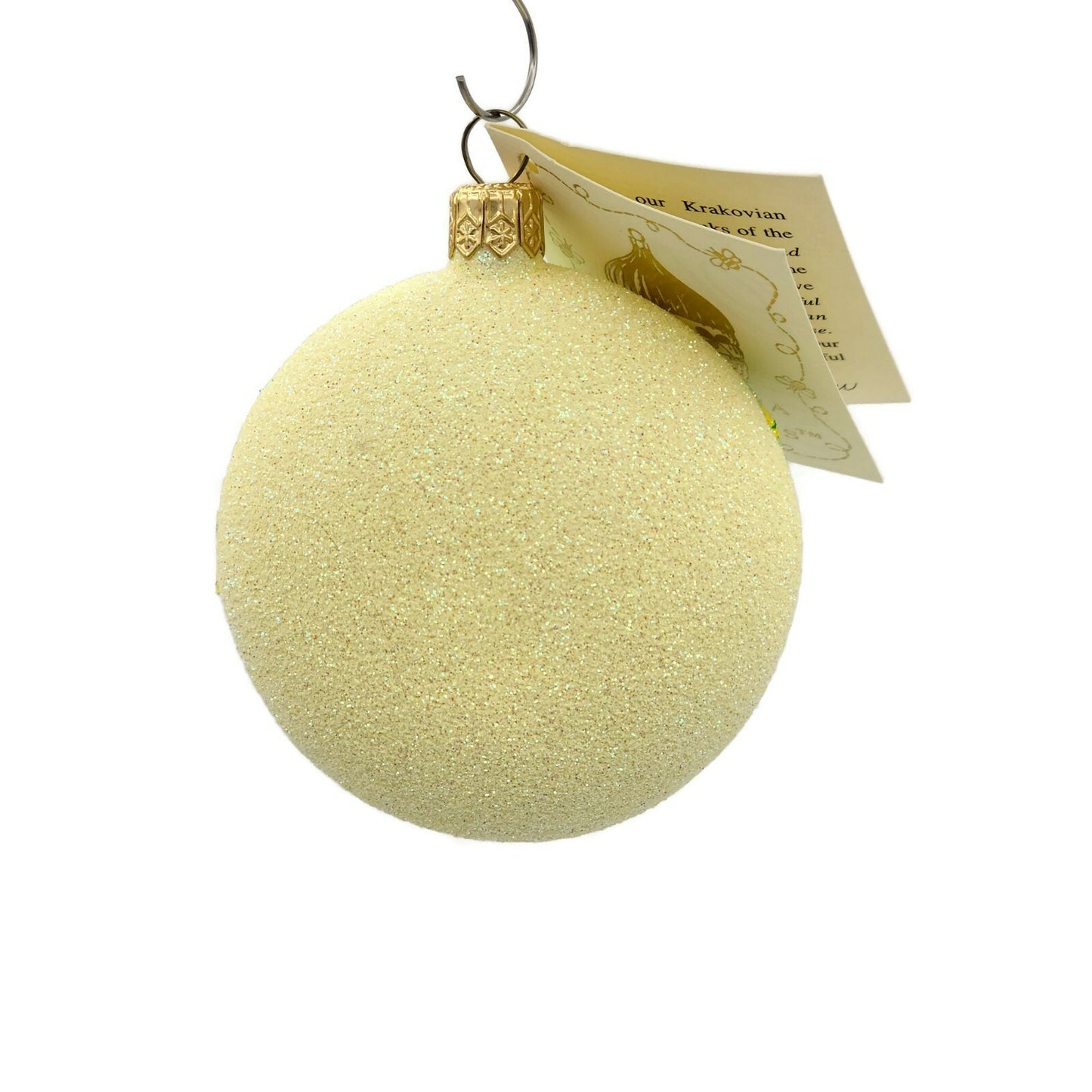 Patricia Breen Ornamental Medallion Yellow Roses Spring Christmas Ornament NM