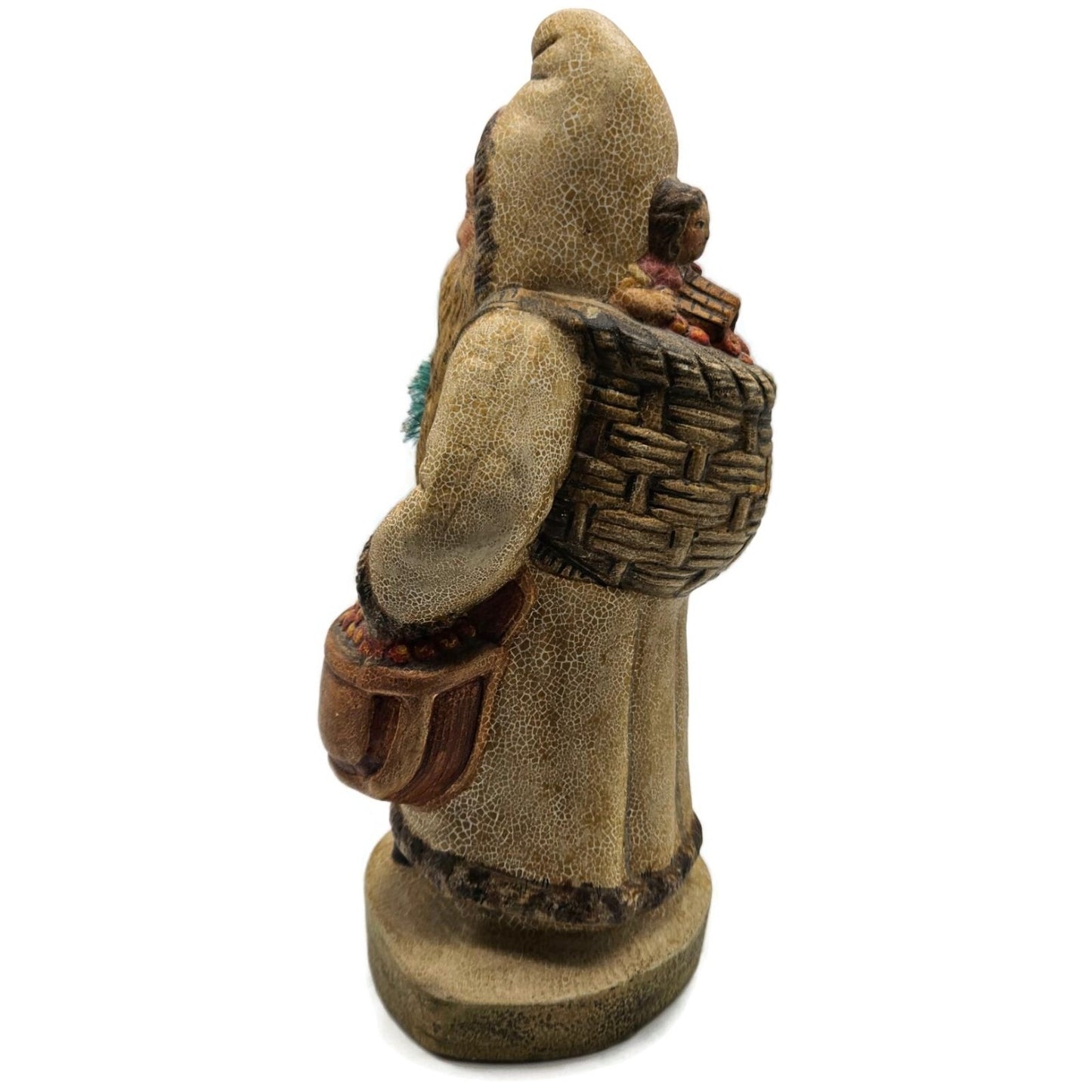 Vaillancourt Father Christmas Ice Cream Mould in White Folk Art Chalkware Figure
