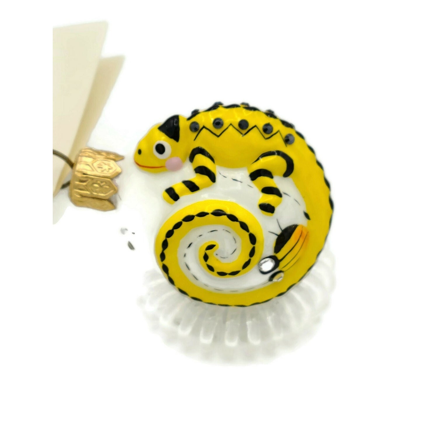 Patricia Breen Springtime Chameleon Bees Yellow Floral Spring Holiday Ornament