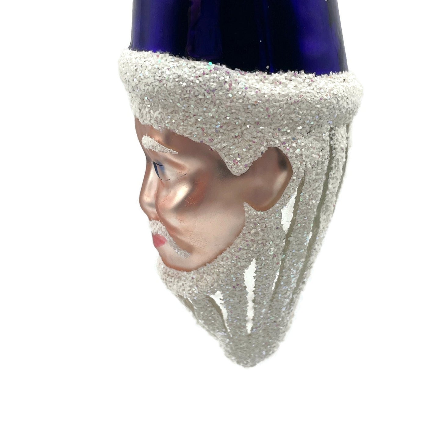 Patricia Breen Winter Wizard Purple Santa Head Snowflakes Christmas Ornament