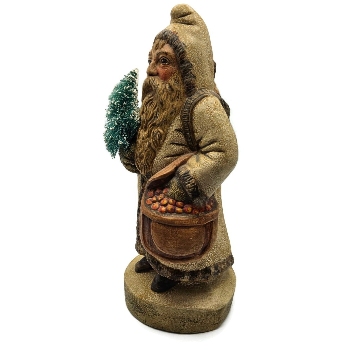 Vaillancourt Father Christmas Ice Cream Mould in White Folk Art Chalkware Figure