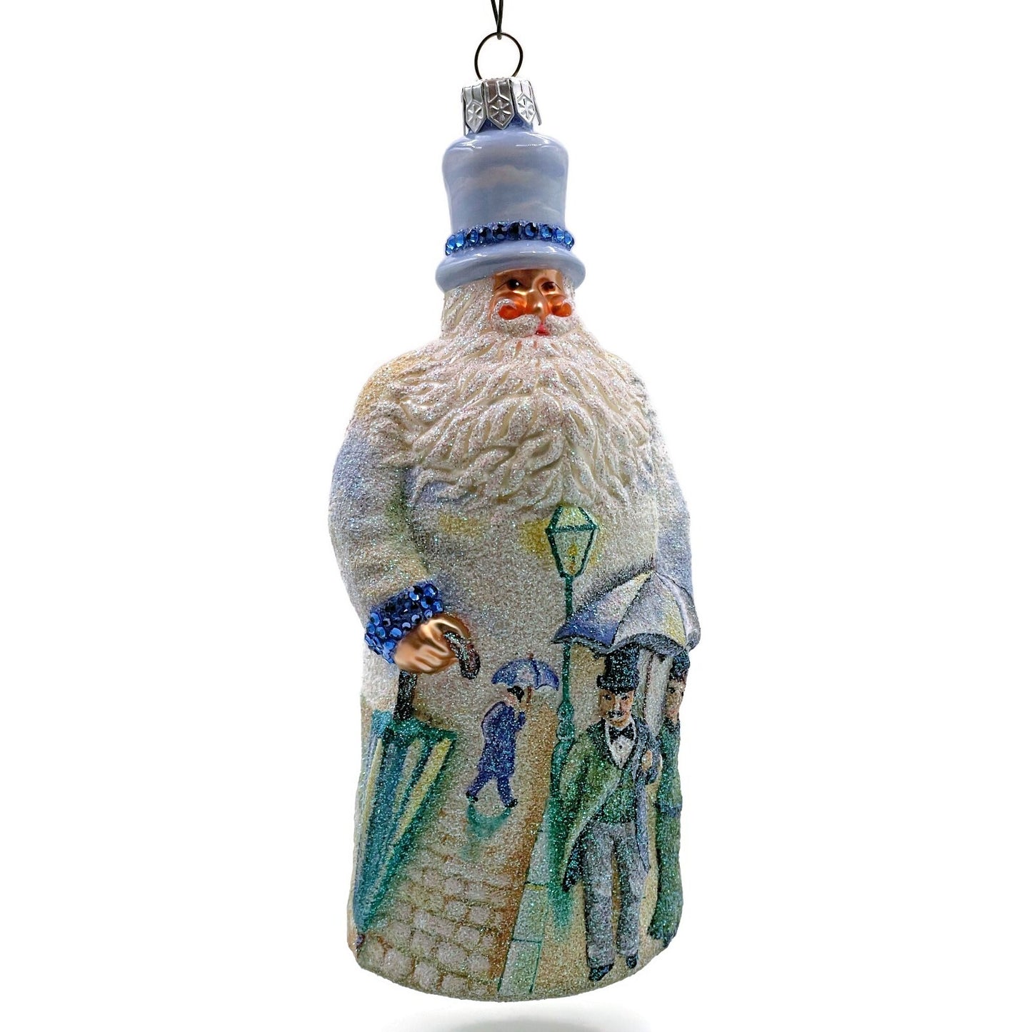 Patricia Breen Caillebotte Santa Rainy Paris Street AIC Christmas Tree Ornament