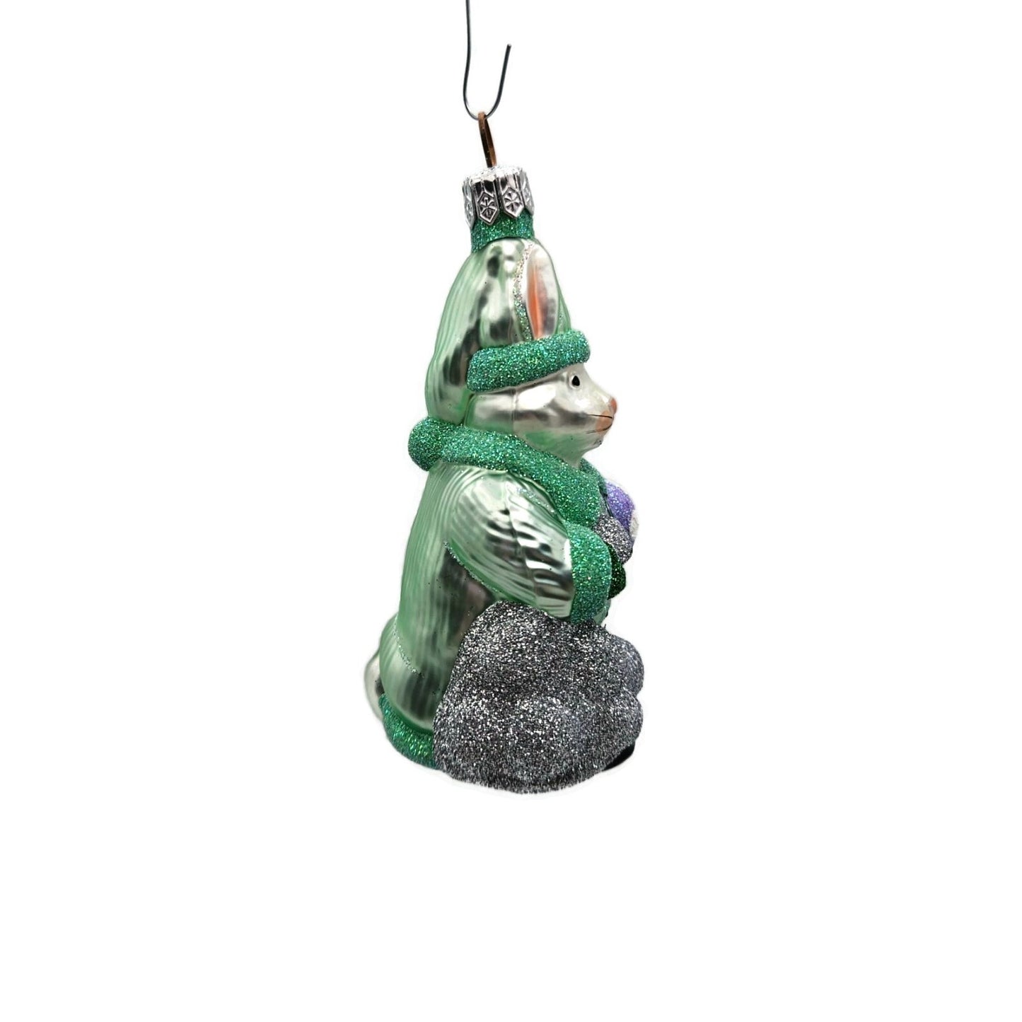 Patricia Breen A Christmas Bunny Pastel Green Purple Egg Easter Holiday Ornament