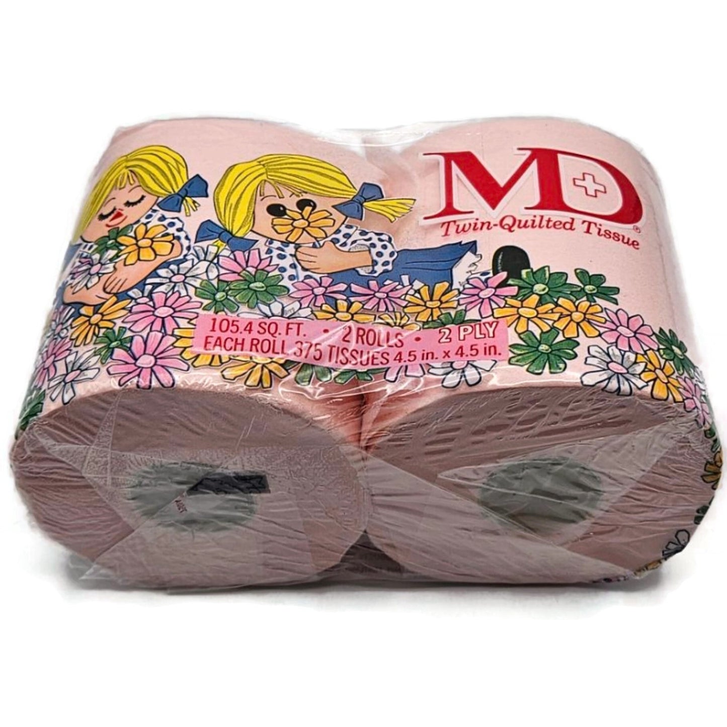 Vintage MD Toilet Paper Pink Twin Quilted Bathroom Tissue 2 Rolls 2 Ply NEW
