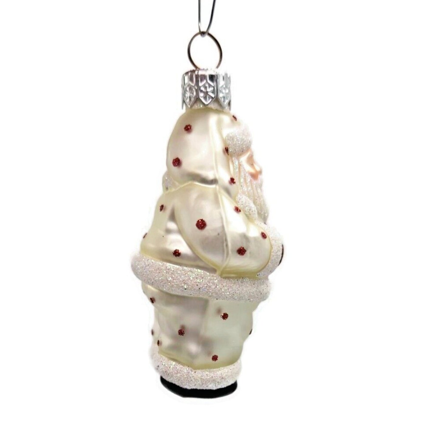 Patricia Breen Miniature Ho Ho Ho Pearl Red Dots Santa Christmas Tree Ornament