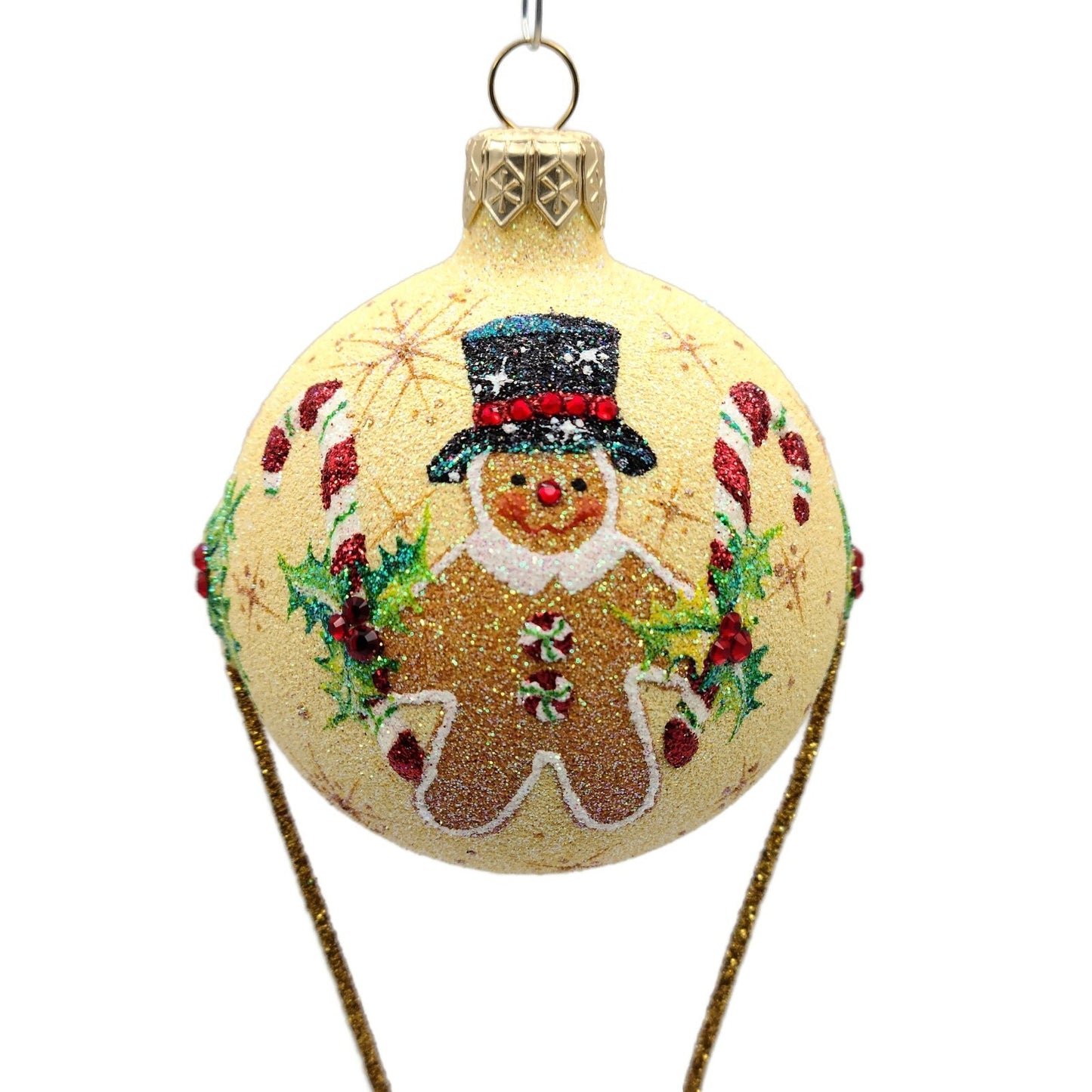 Patricia Breen Swing Time Gingerbread Santa Claus Candy Christmas Tree Ornament