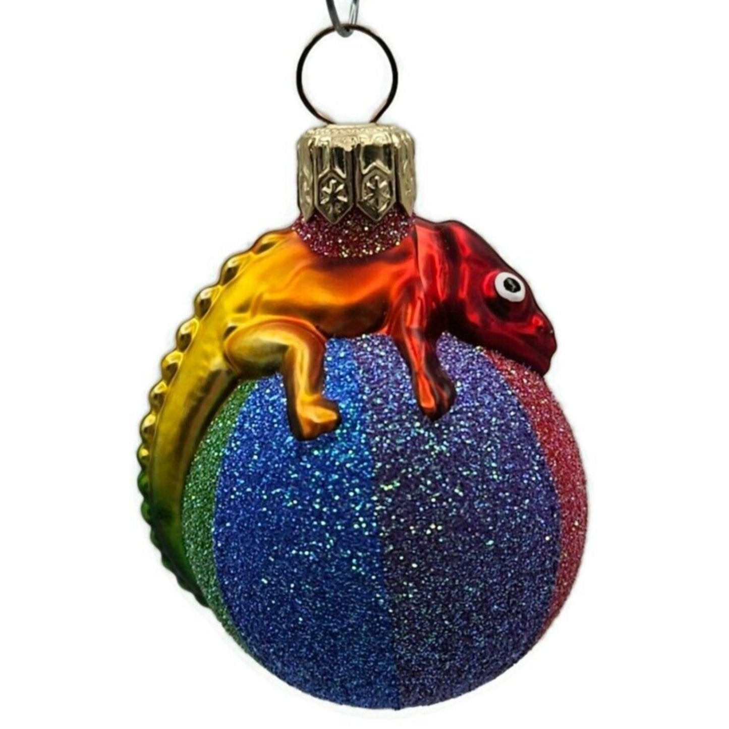 Patricia Breen Miniature Chameleon Rainbow Beach Ball Christmas Tree Ornament