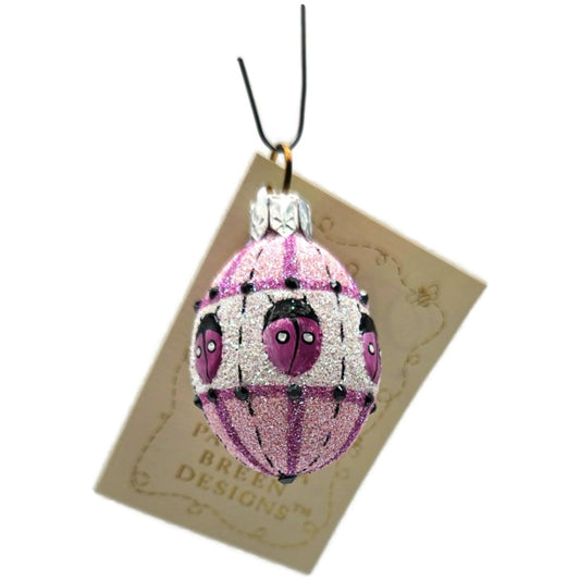 Patricia Breen Miniature Egg Surprise Ladybug Pink Easter Christmas Ornament