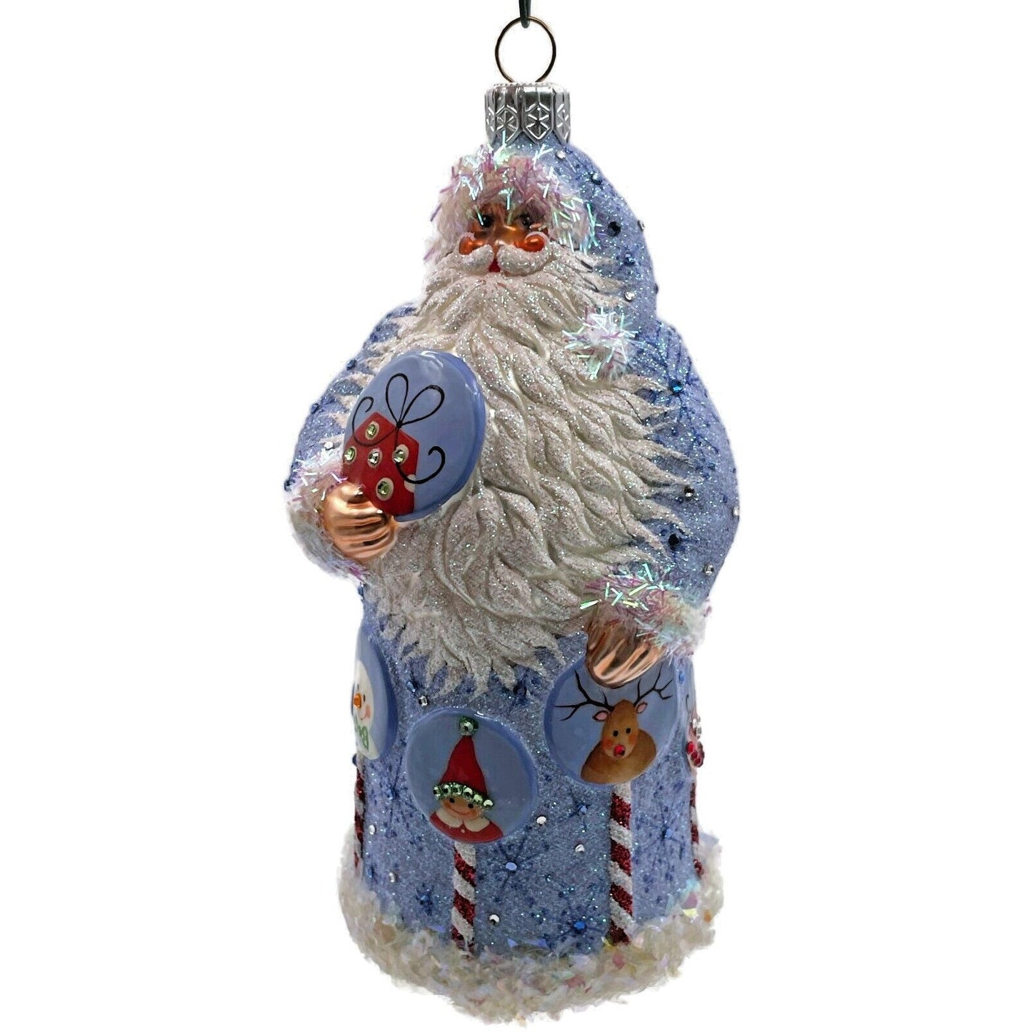 Patricia Breen Signet Santa Christmas Icons Peppermint Christmas Tree Ornament