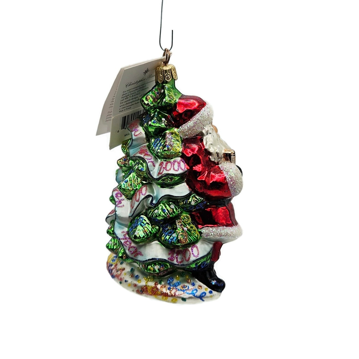 Christopher Radko Millennium Cheer Santa Claus Christmas Tree Ornament 99QVC2