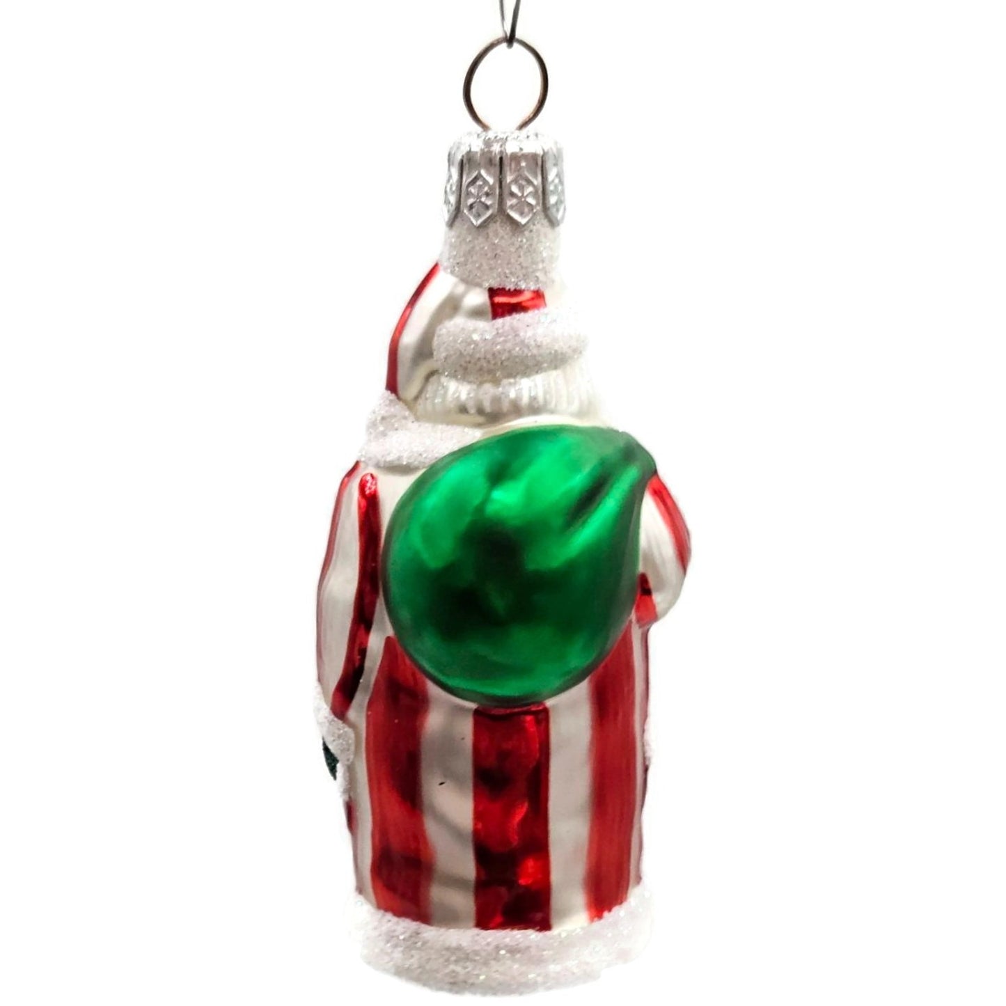 Patricia Breen Miniature Striped Santa Claus Red White Christmas Tree Ornament