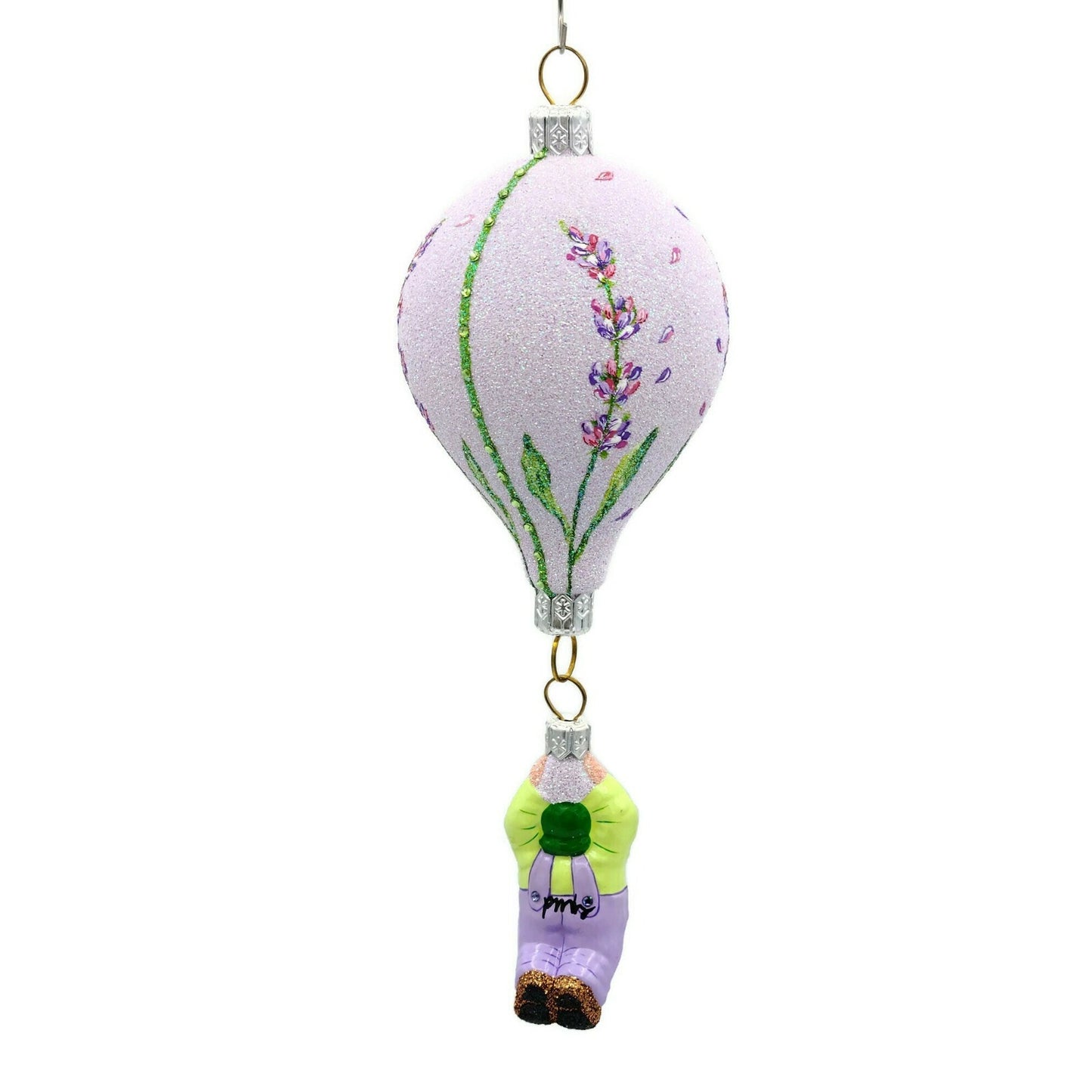 Patricia Breen Miniature Balloon Boy Lavender Floral Christmas Holiday Ornament