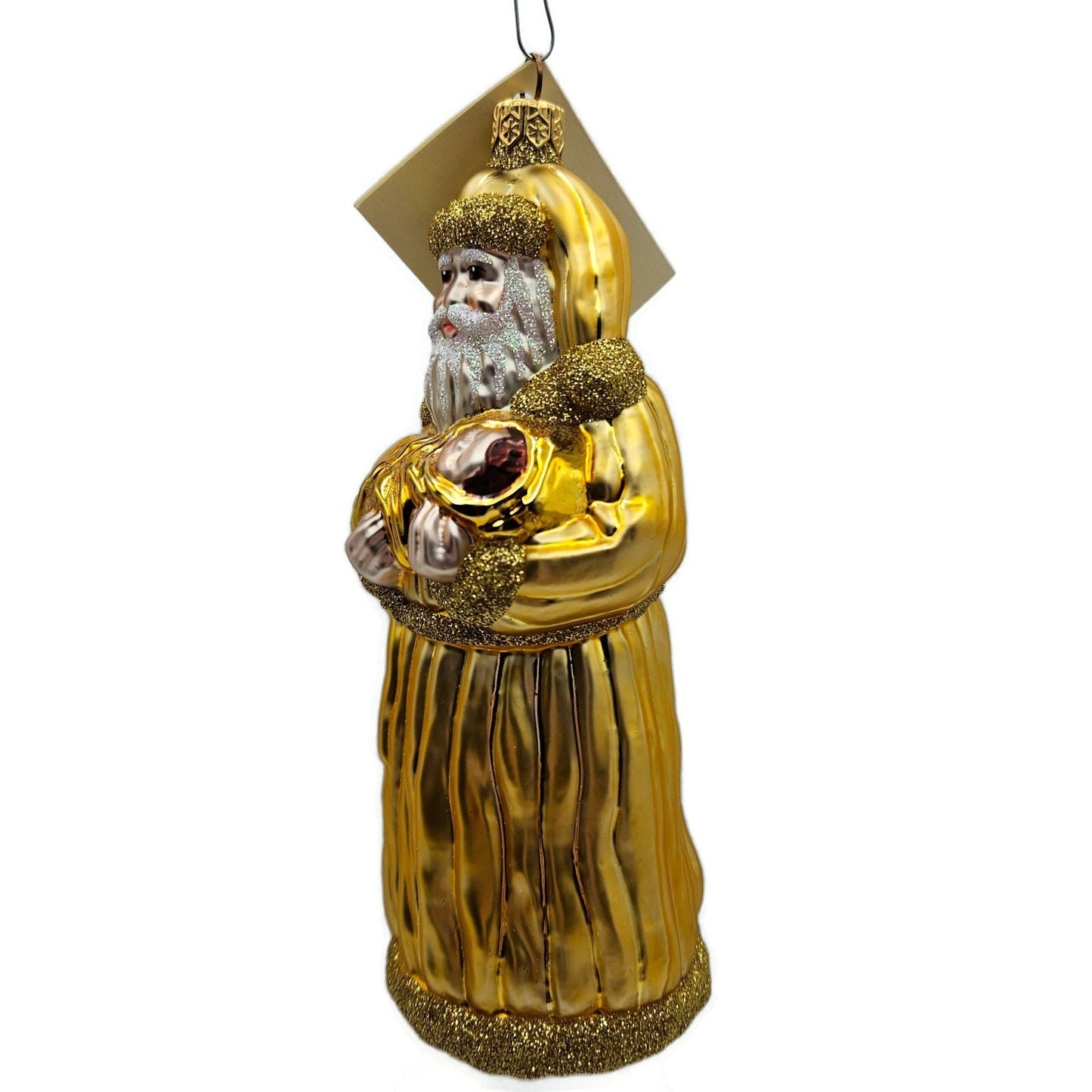 Patricia Breen Look and You Shall Find Him Gold Santa Christmas Tree Ornament