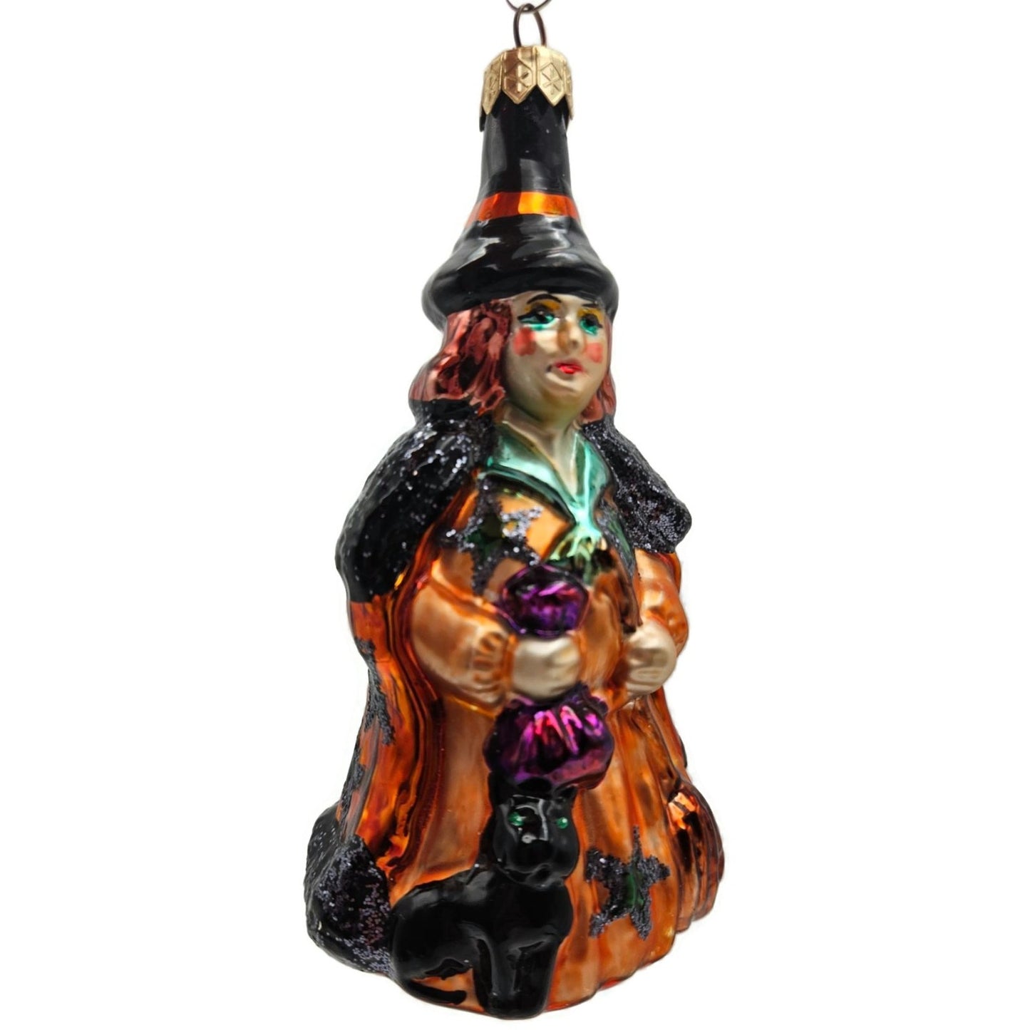 Christopher Radko Witch Orange Stars Dress Halloween Christmas Tree Ornament