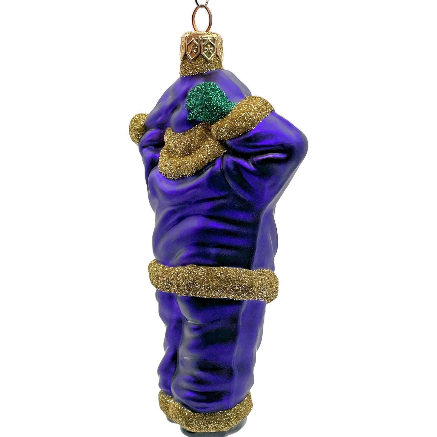 Patricia Breen Hold Onto Your Hat Purple Santa Claus Christmas Tree Ornament