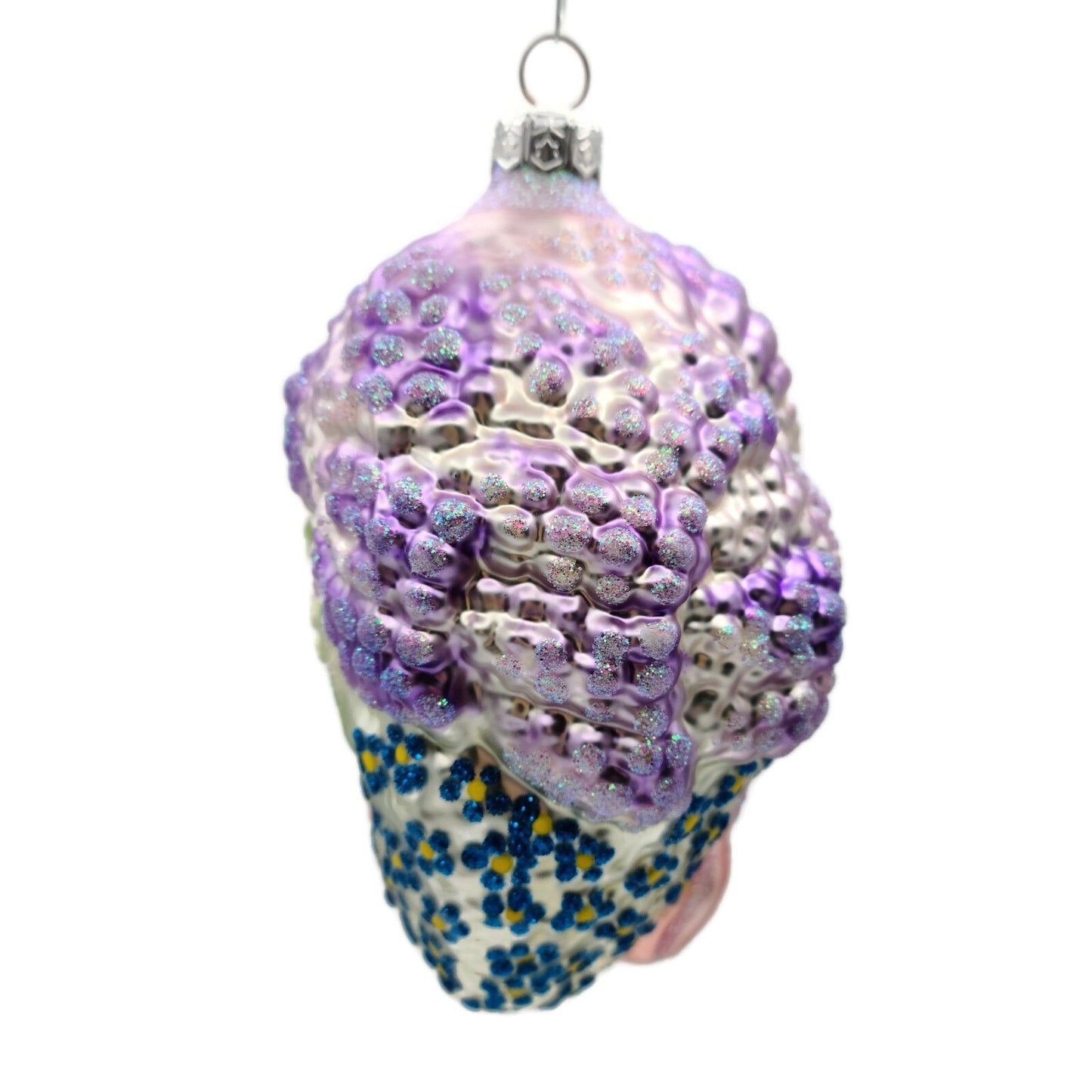 Patricia Breen Arcimbaldi Santa Lavender Blue Flowers Spring Christmas Ornament