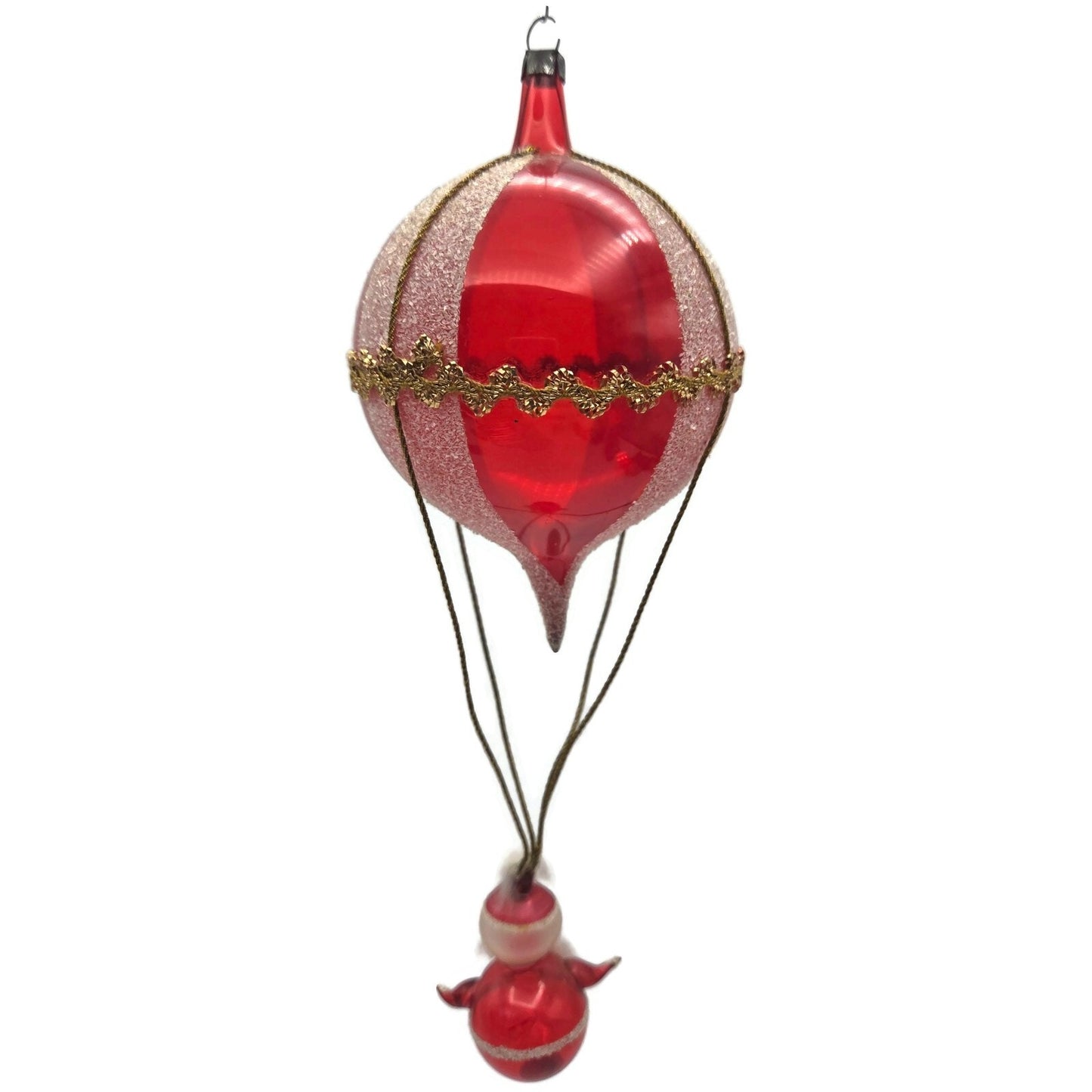 Soffieria De Carlini Santa Claus Hot Air Balloon Red Christmas Tree Ornament