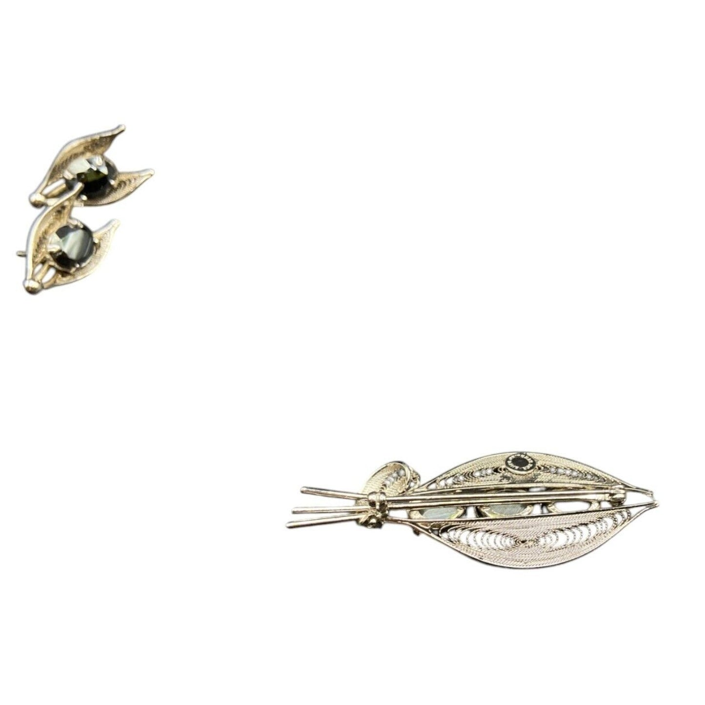 Sorrento 925 Sterling Silver Hematite Jewelry Set Necklace Brooch Earrings