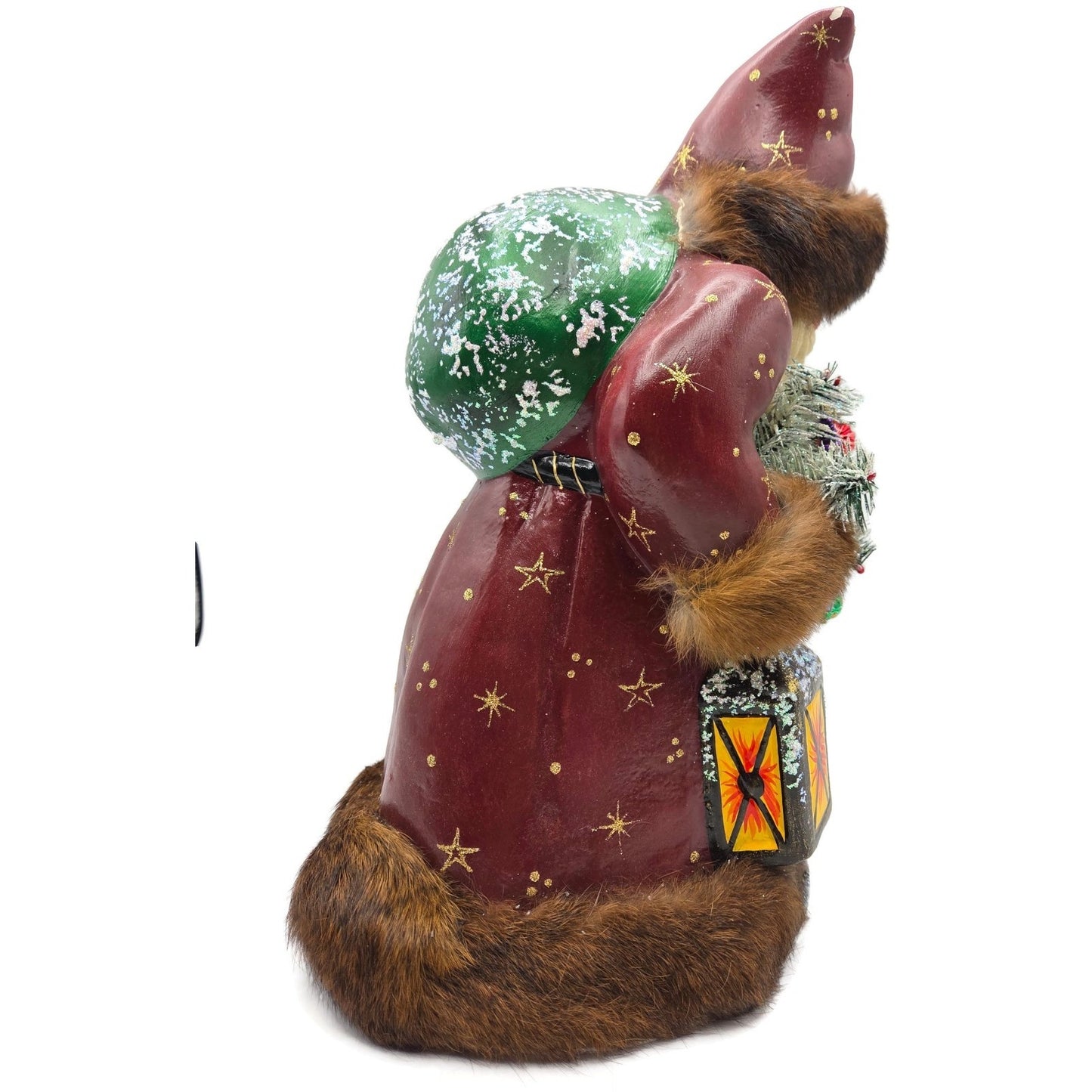 Ino Schaller Santa Claus Red Coat Paper Mache Candy Container Limited Edition
