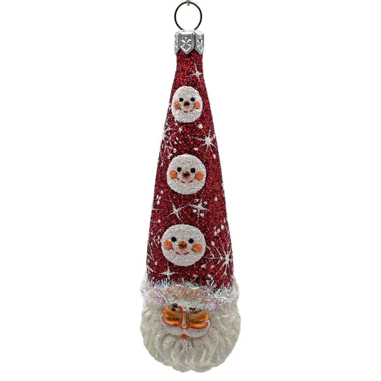 Patricia Breen Winter Sage Snow Faces Santa Claus Snowflakes Christmas Ornament