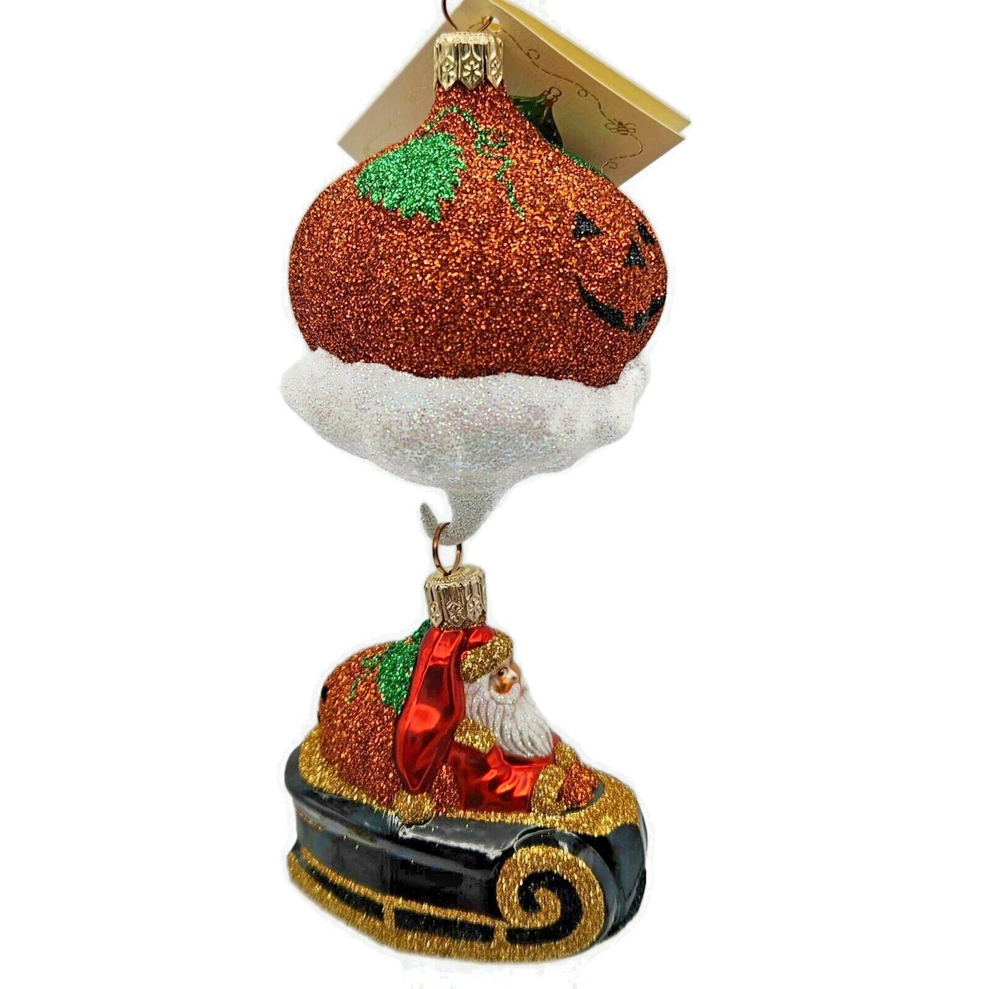 Patricia Breen Night Fright Santa Orange Pumpkin Halloween Christmas Ornament