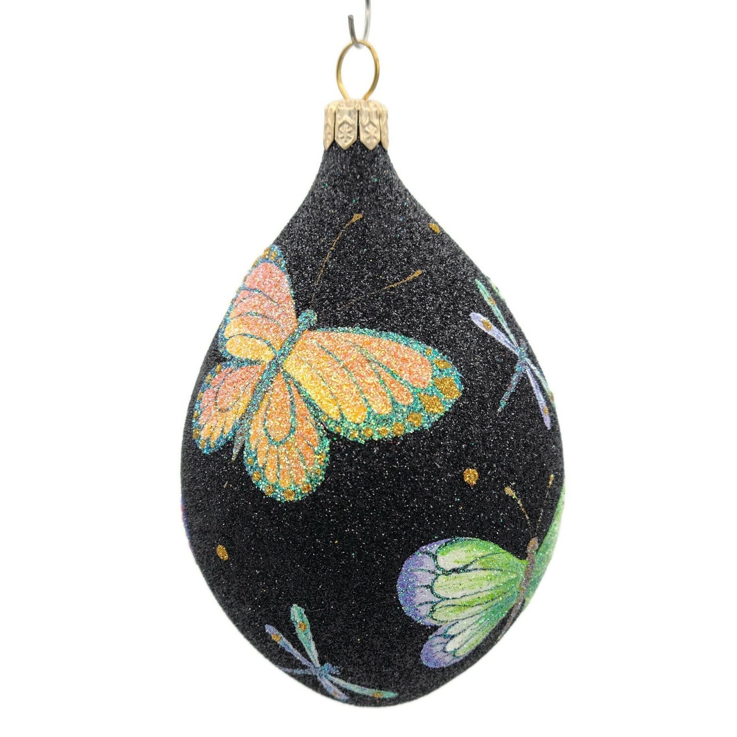 Patricia Breen Butterfly Black Egg Floral Christmas Ornament Neiman Marcus