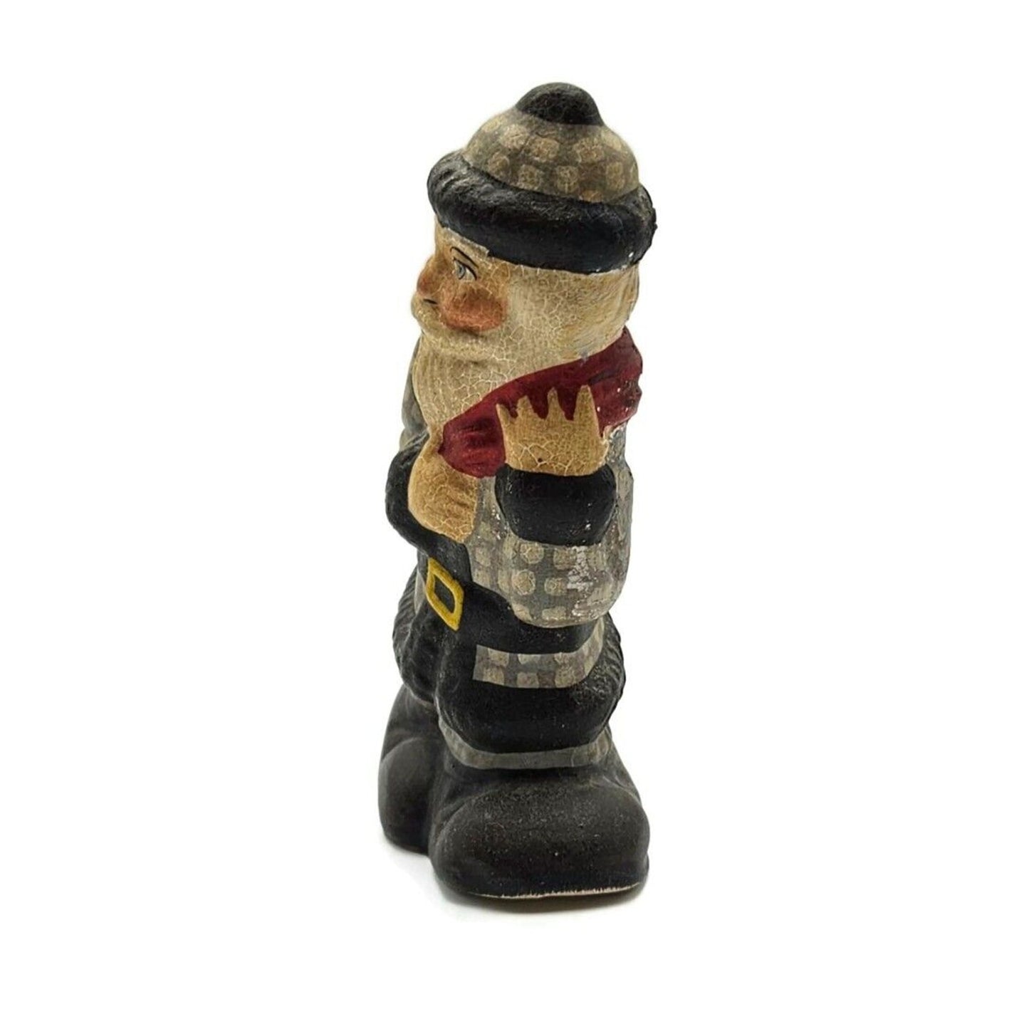 Vaillancourt Grey Father Christmas Rocker Chalkware Folk Art Holiday Figurine