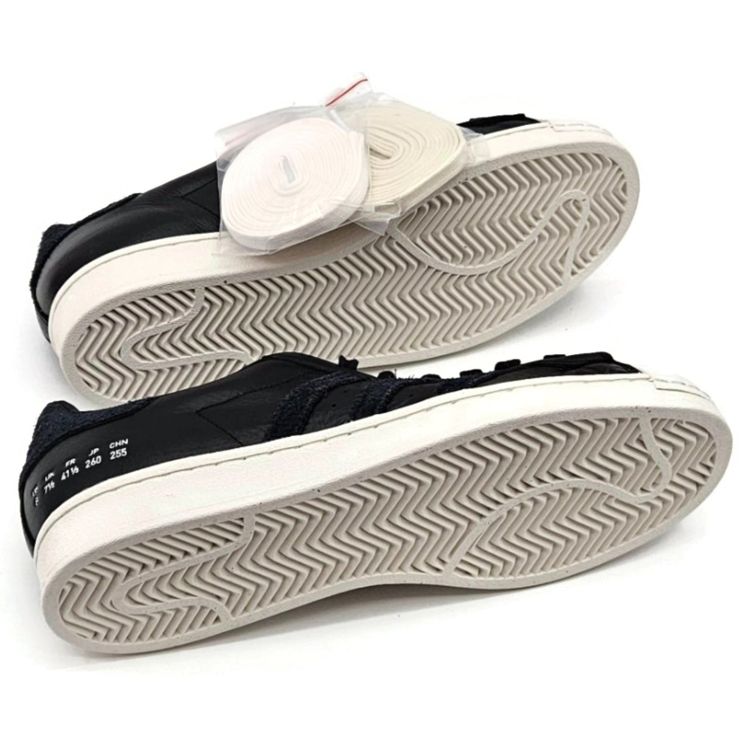 Adidas Superstar Black Leather Shoes Ladies Size 8 Shell Toe FY0071 Extra laces