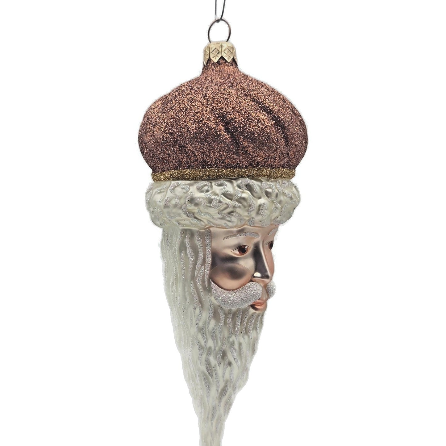 Patricia Breen Minsk Santa Claus Copper Glitter Christmas Holiday Tree Ornament