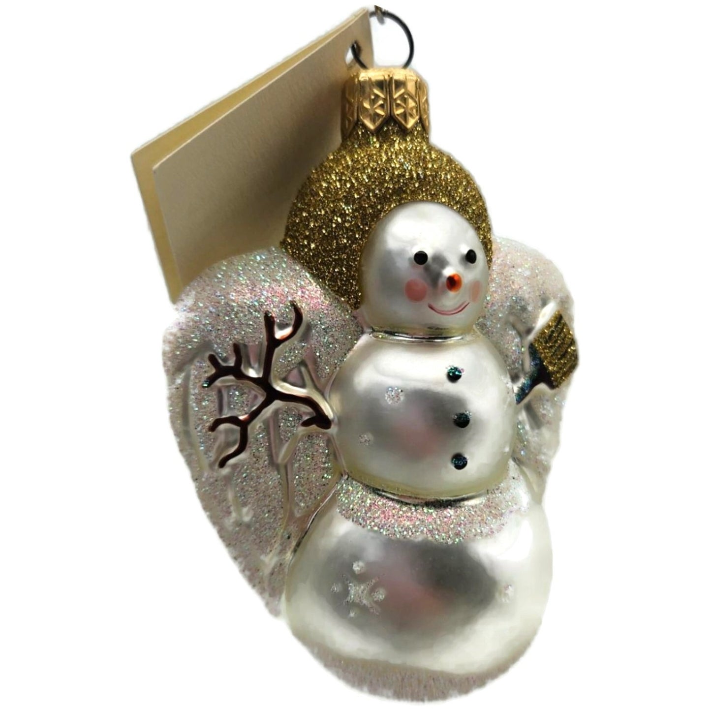 Patricia Breen Angel For Catlin Gold Pearl White Glitter Christmas Tree Ornament