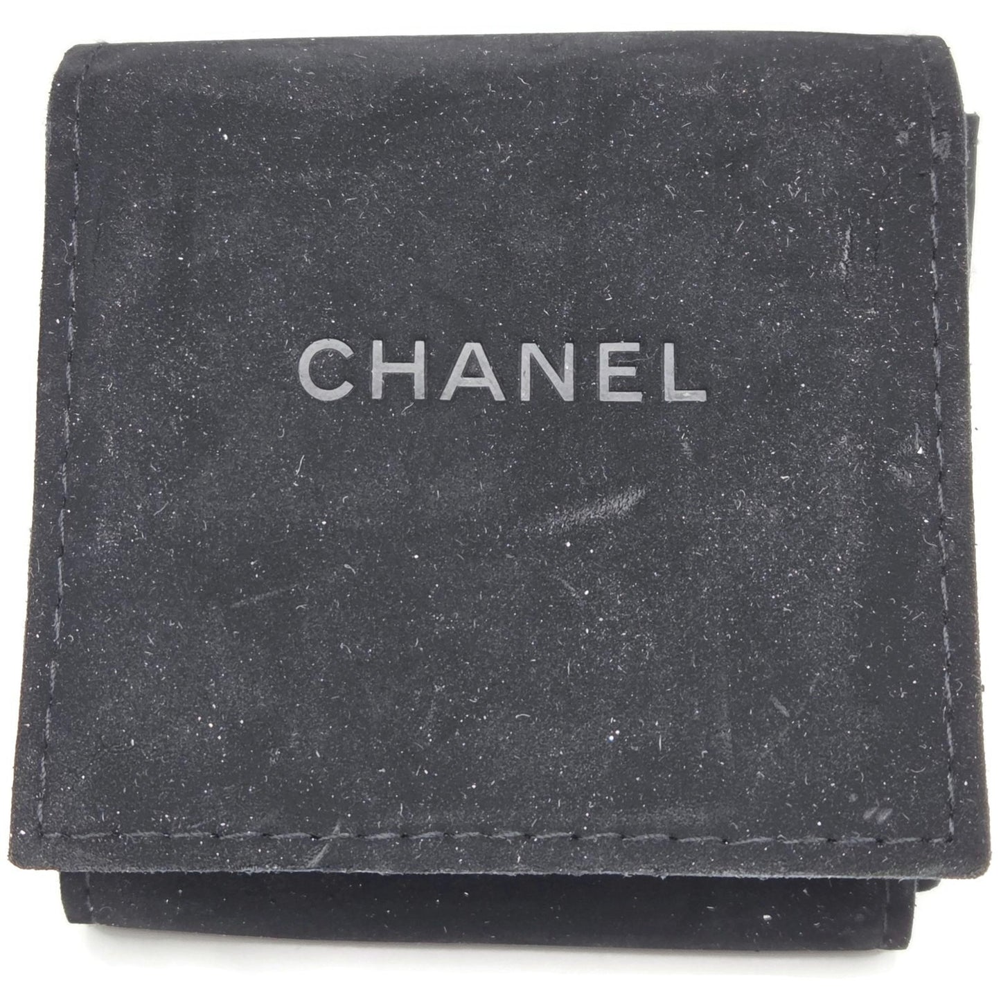 Chanel CC Logo Shaped Brooch Pin Rhinstone Crystal Details Jewelry Silver Tone