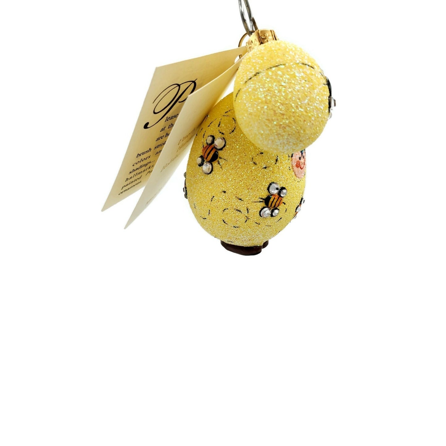 Patricia Breen Easter Egg Masquerade Spring Bees Jeweled Yellow Tree Ornament