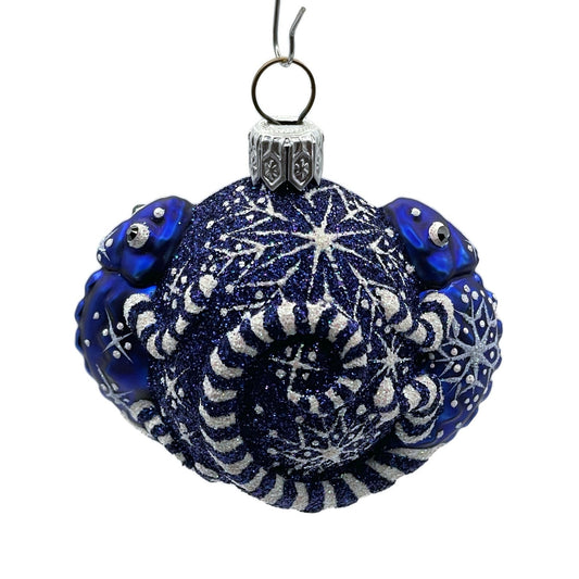 Patricia Breen For James Twice Snowflakes Cobalt Chameleon Christmas Ornament