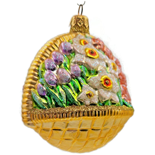 Patricia Breen Flowers For My Love Purple Tulip Basket Spring Christmas Ornament