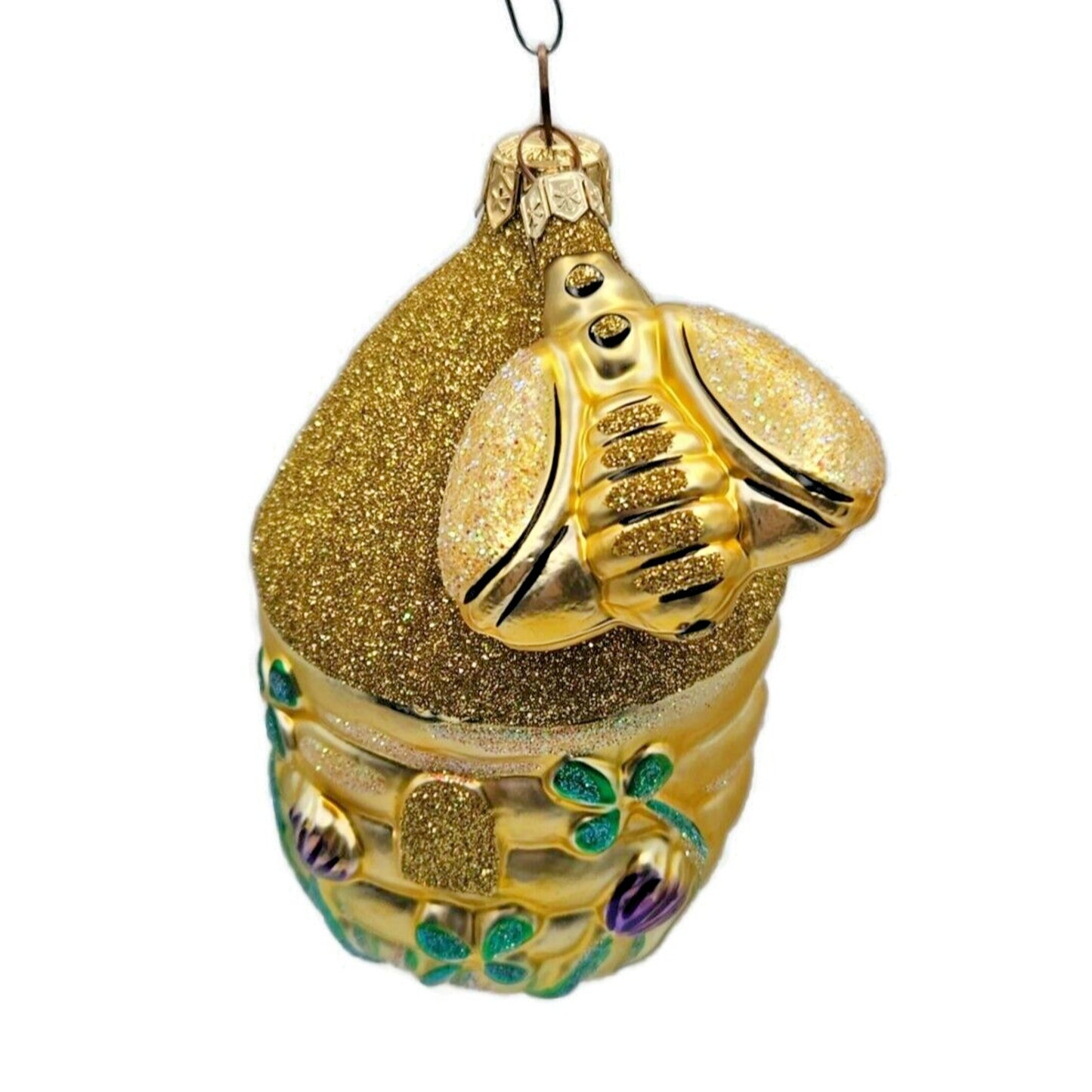 Patricia Breen Clover Beeskep and Bee Glittered Wings Spring Christmas Ornament