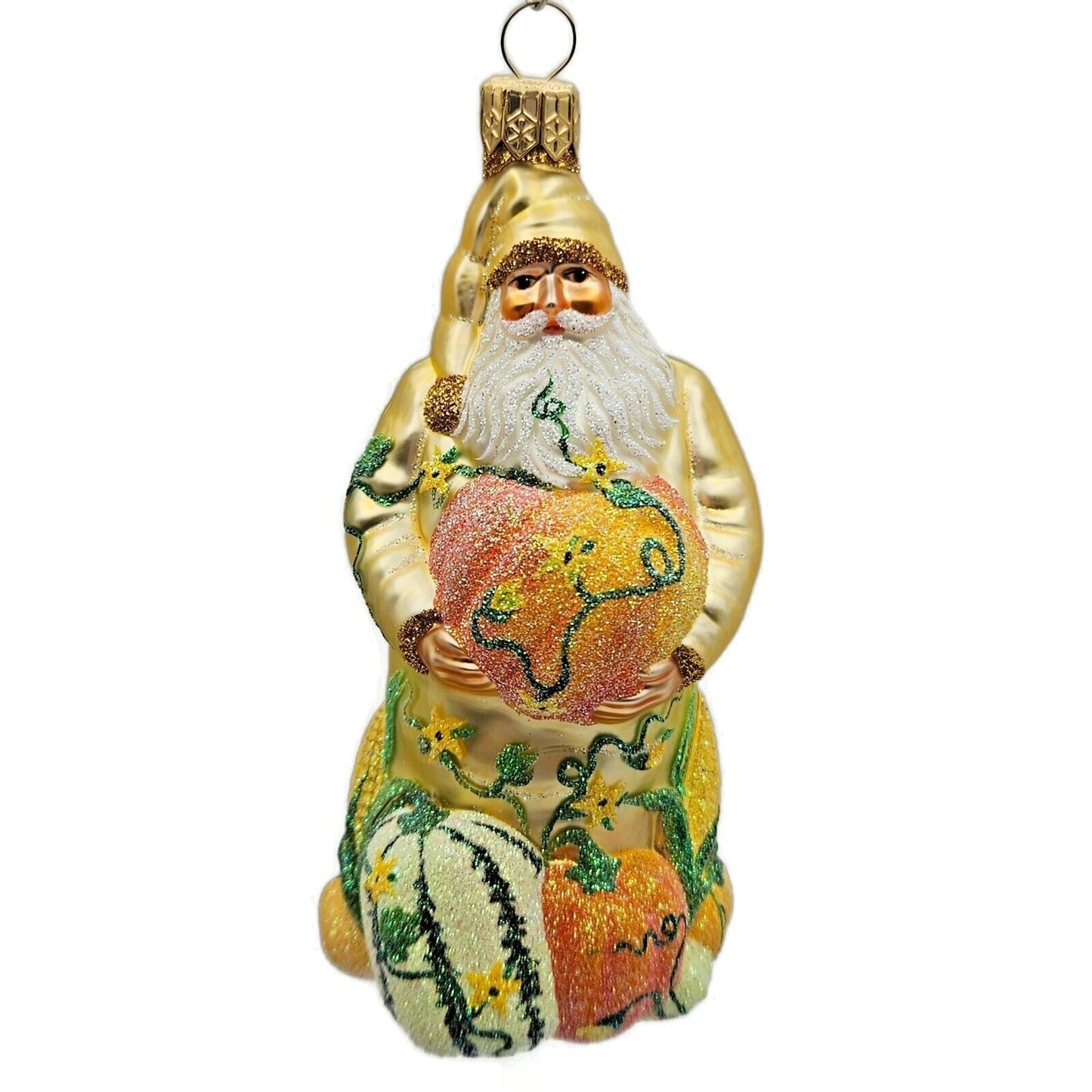 Patricia Breen Harvest Santa Claus Gold Pumpkins Fall Christmas Tree Ornament