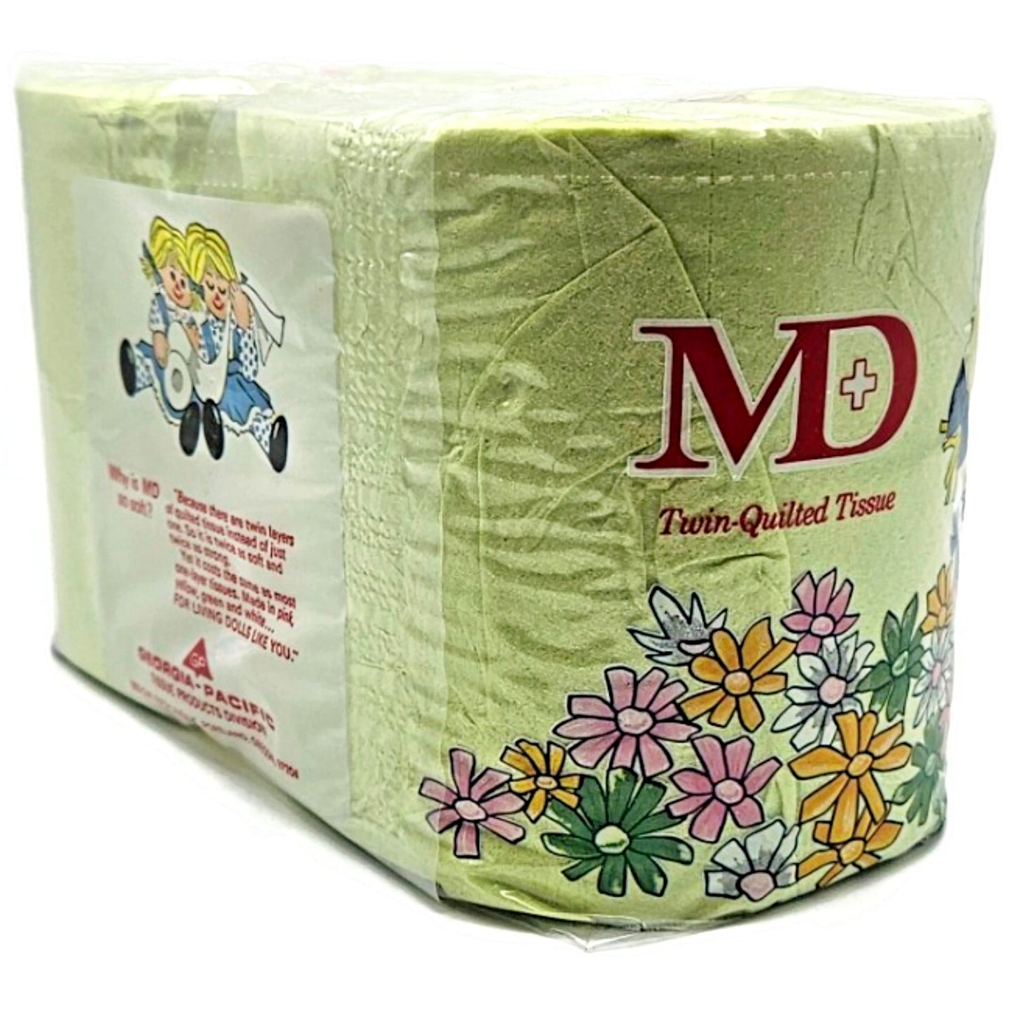 Vintage MD Toilet Paper Green Twin Quilted Bathroom Tissue 2 Rolls 2 Ply NEW