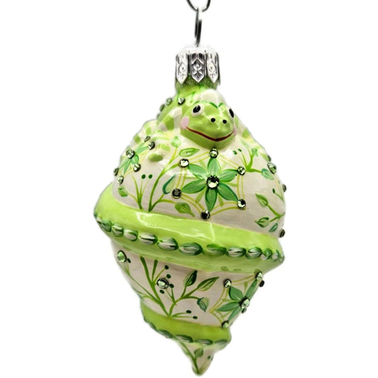 Patricia Breen Topping Chameleon Chinoiserie Green Spring Christmas Ornament