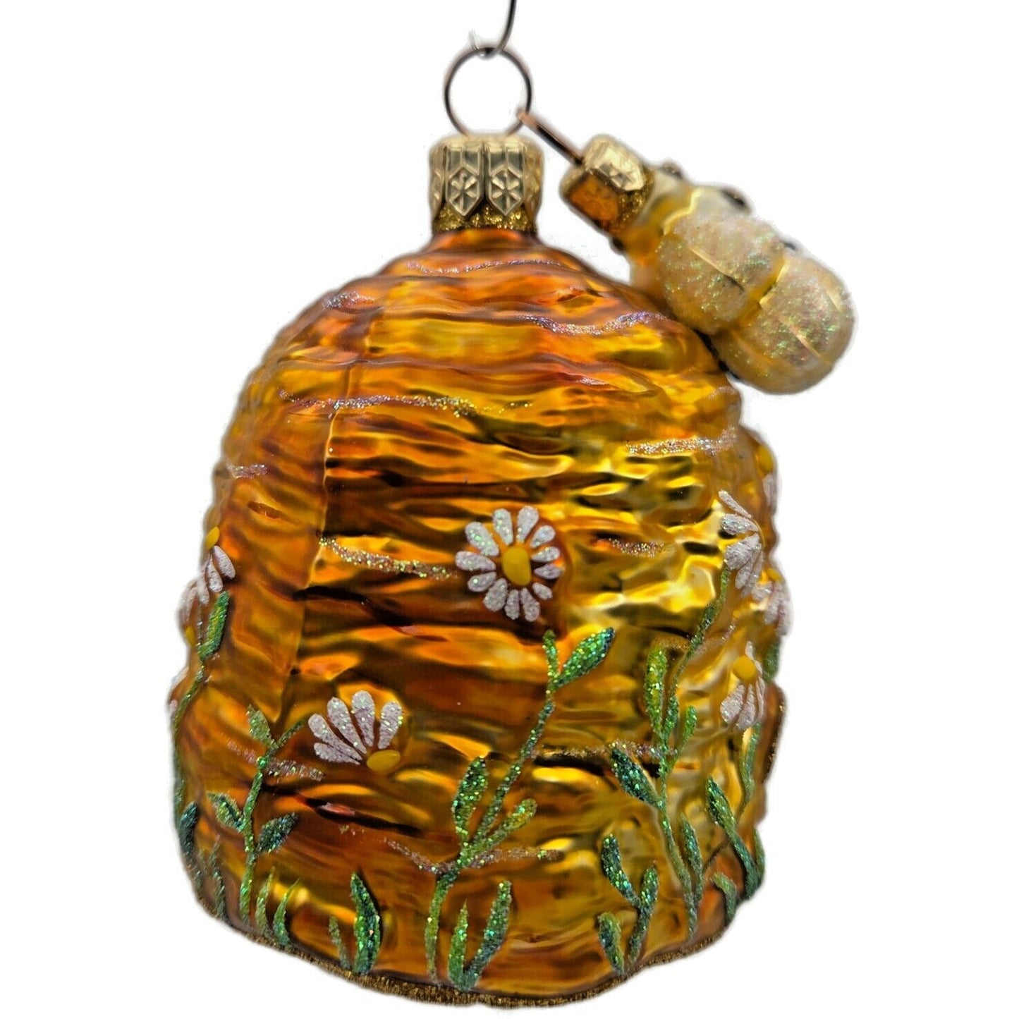 Patricia Breen Devonshire Beeskep Bees Flowers Gold Spring Christmas Ornament