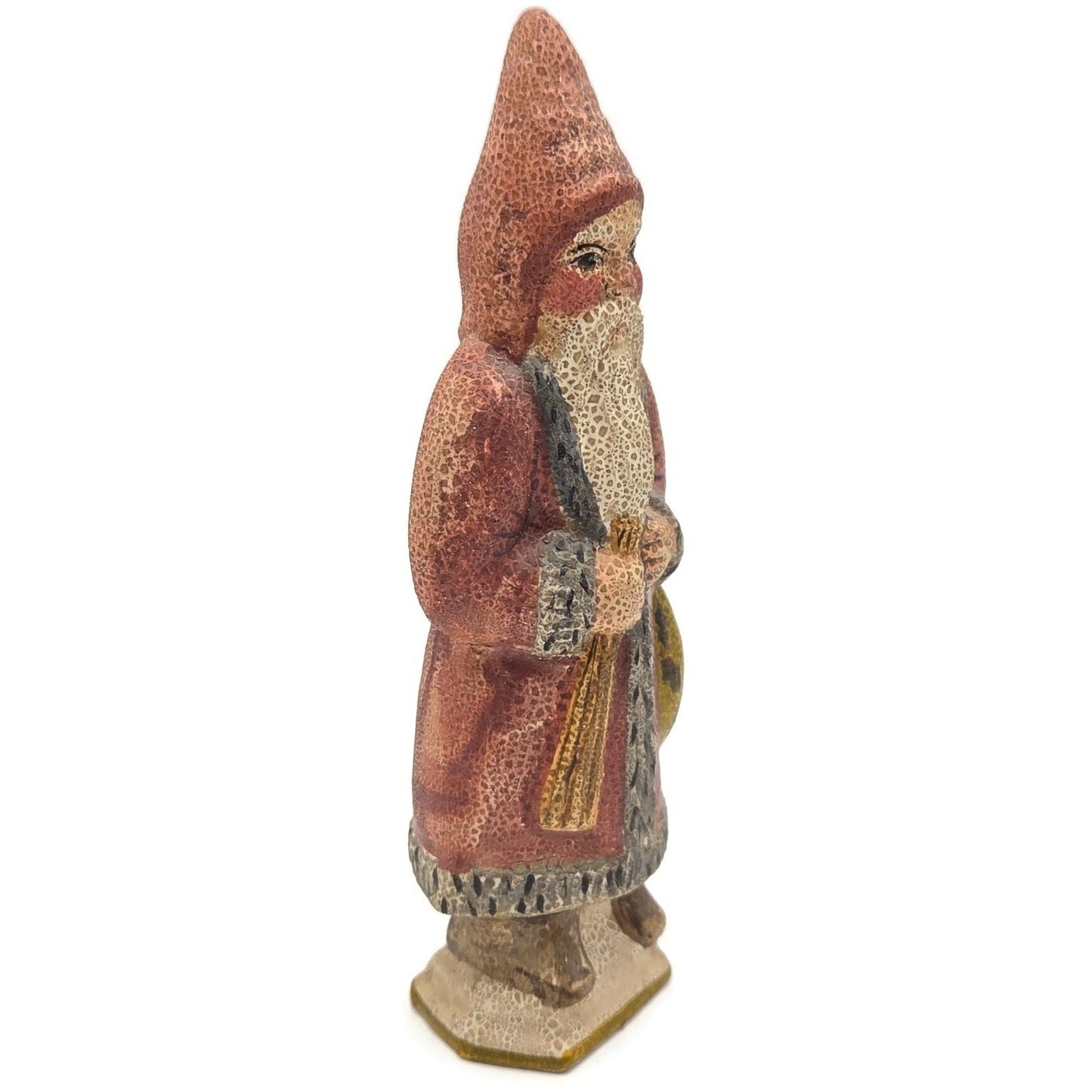 Vaillancourt Vaillancourt Belsnickel with Holly Sack Chalkware Folk Art Figurine