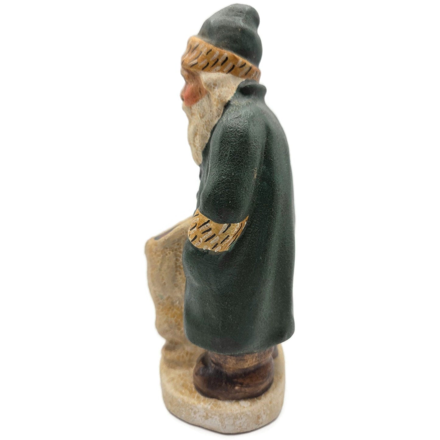 Vaillancourt Father Christmas with Noahs Ark in Sack Folk Art Christmas Figurine