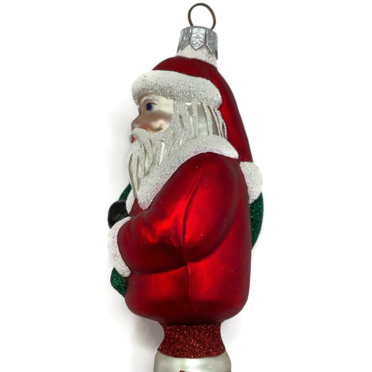 Patricia Breen Spiraling Santa Claus Red Stripes Icicle Christmas Tree Ornament