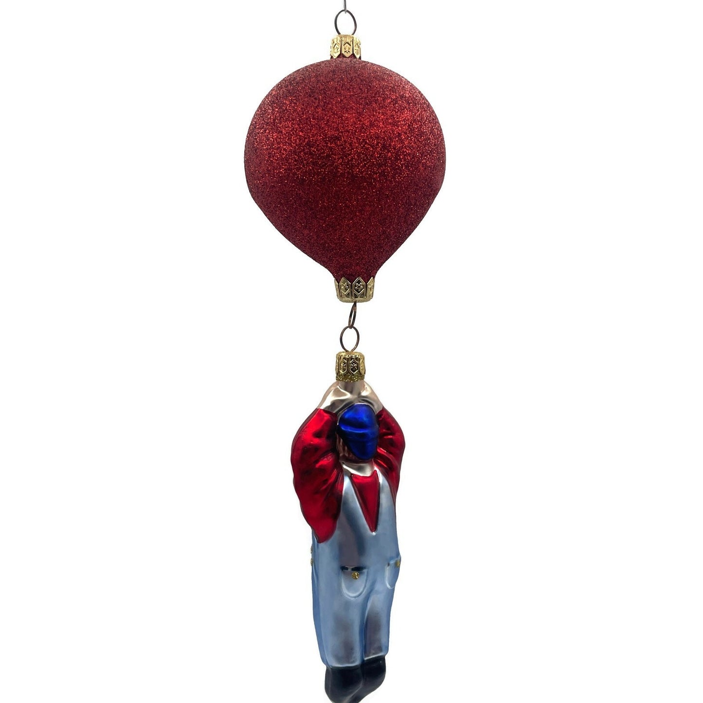 Patricia Breen Balloon Boy Light Blue Overalls Red Shirt Christmas Tree Ornament